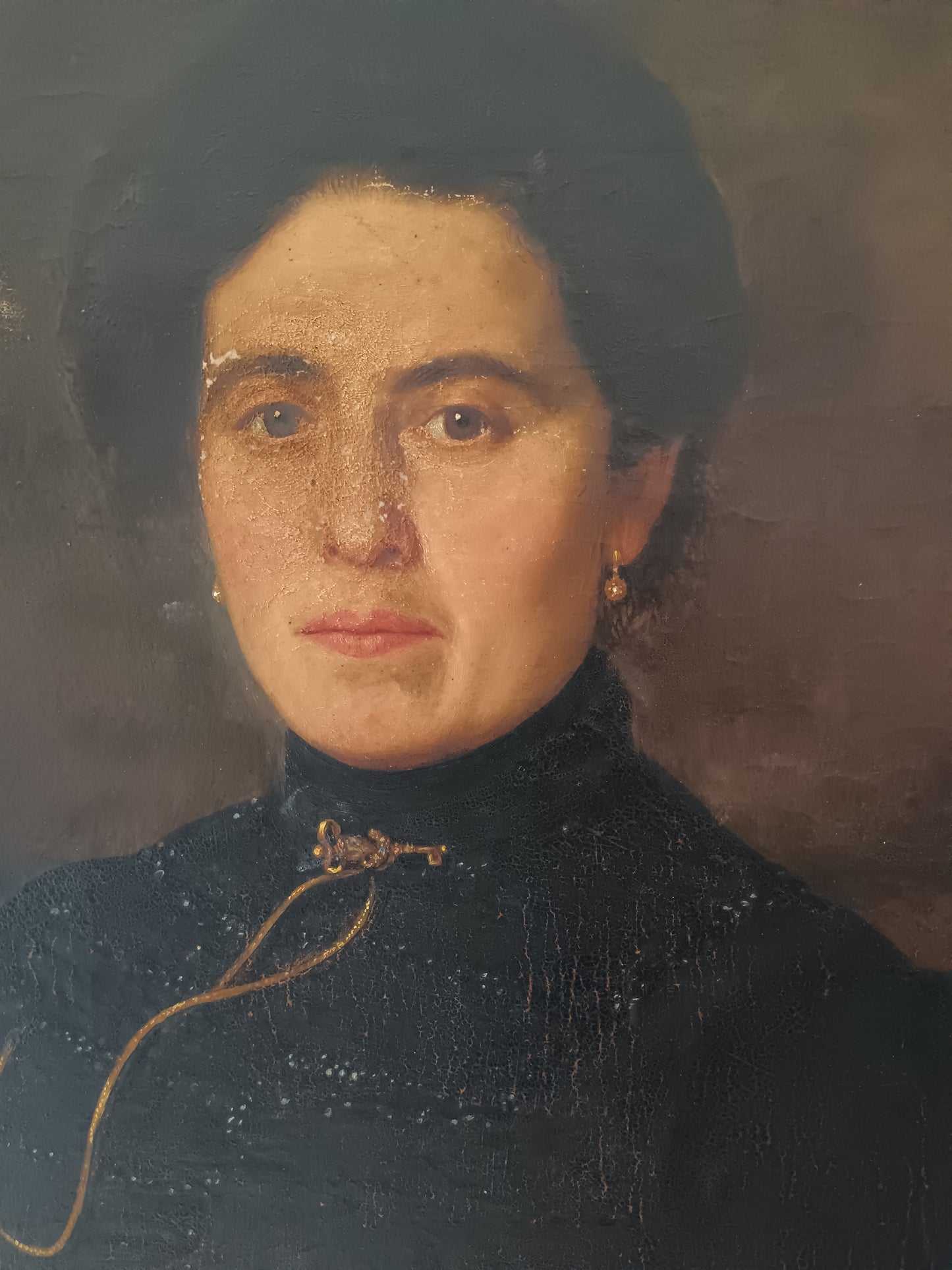 Antico Ritratto Femminile Olio su Tela Fine ‘800 Inizi ‘900 Scuola Italiana