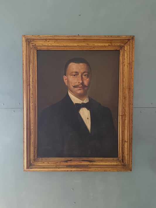 Ritratto di gentiluomo olio su tela epoca fine '800