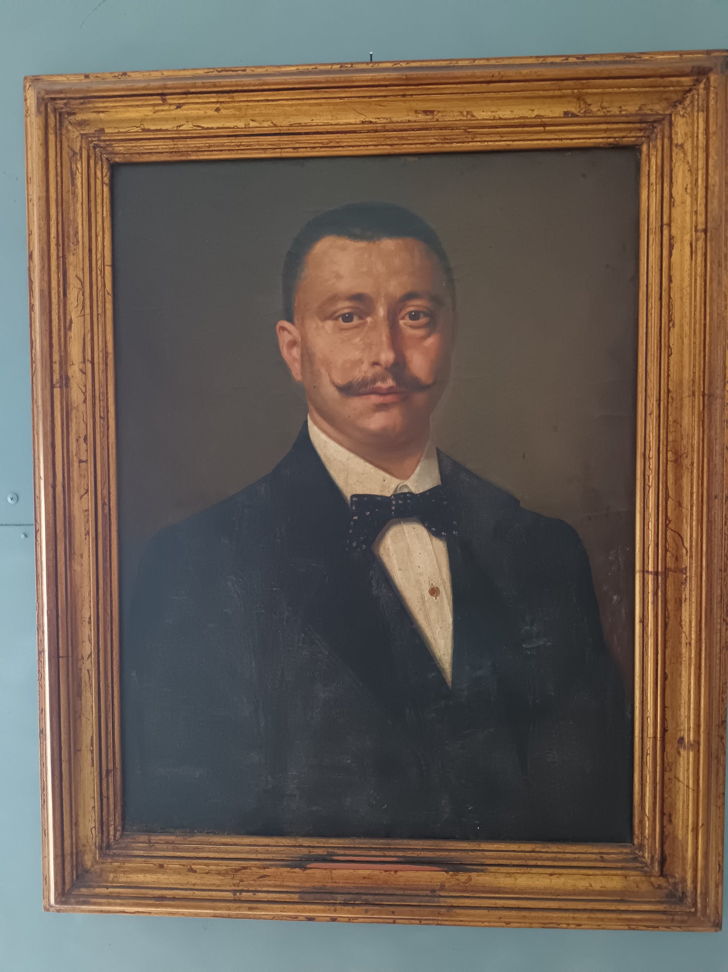 Ritratto di gentiluomo olio su tela epoca fine '800