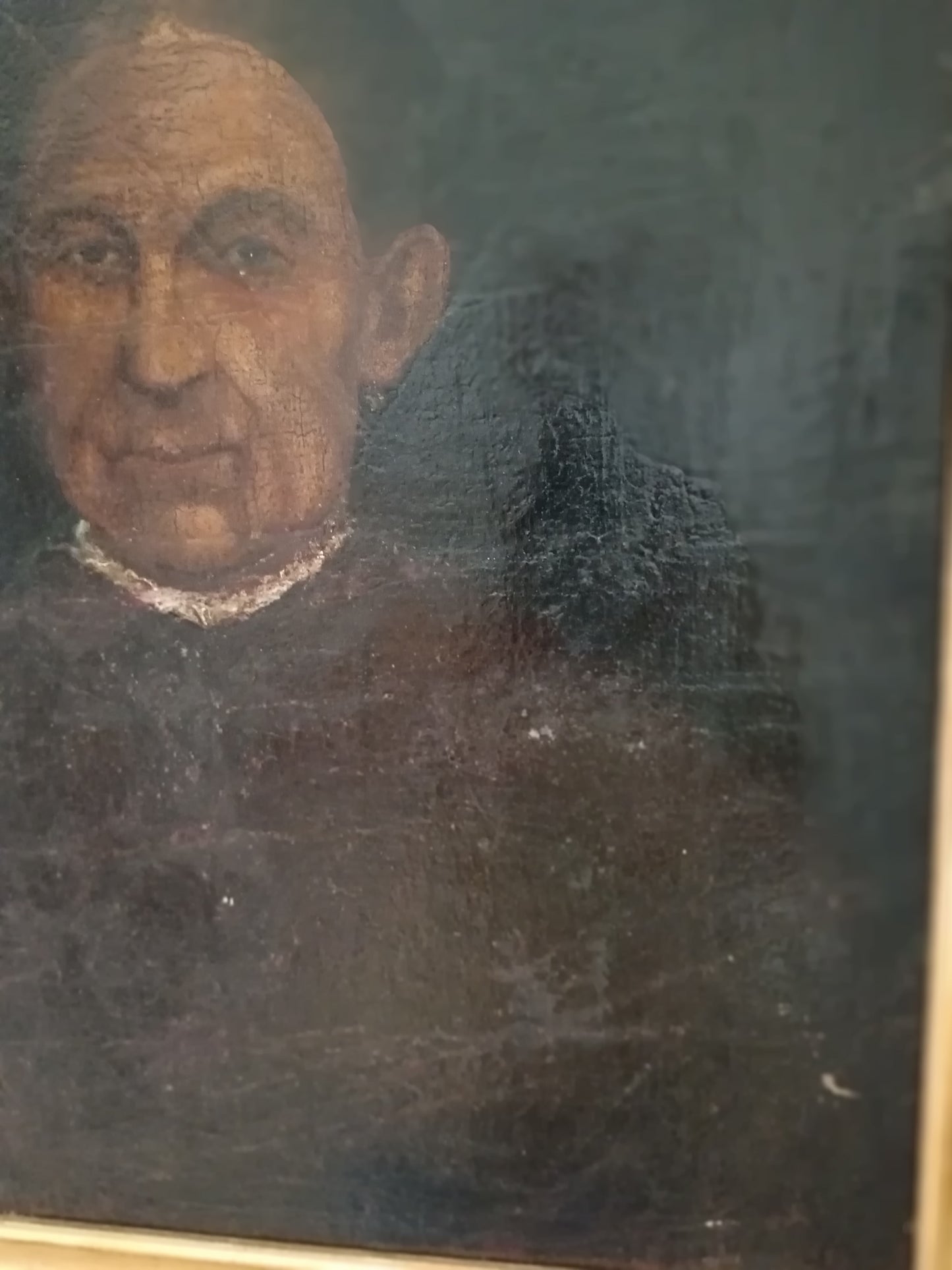 Antico Ritratto Maschile Olio su Tela Fine ‘800 Inizio ‘900 Dipinto d’Epoca