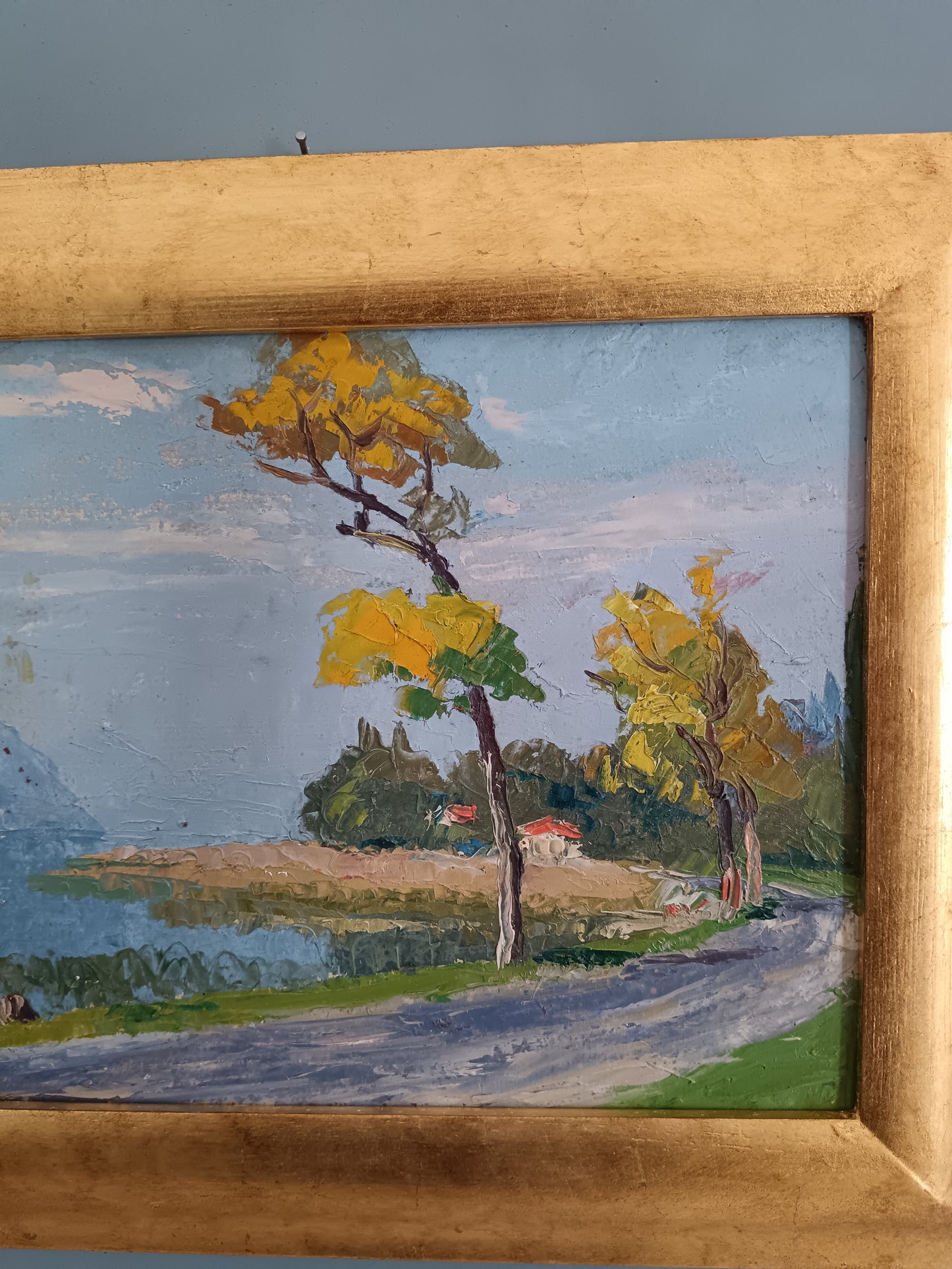 Jehan Berjonneau – “Lac du Bourget” Olio su Cartoncino Firmato Paesaggio Francese