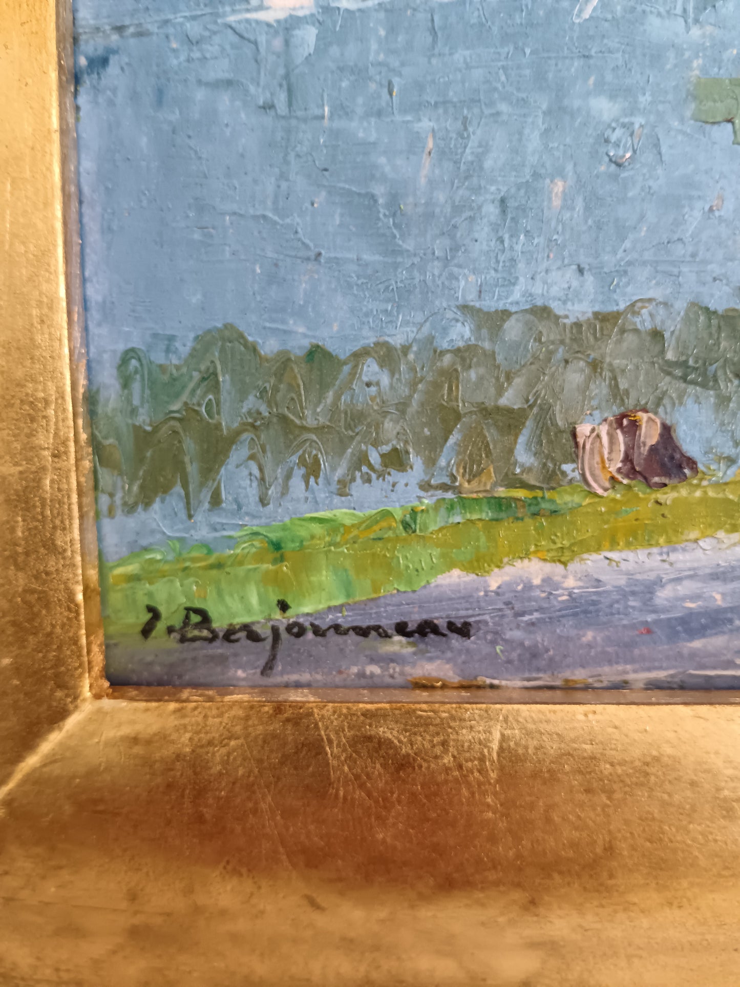 Jehan Berjonneau – “Lac du Bourget” Olio su Cartoncino Firmato Paesaggio Francese
