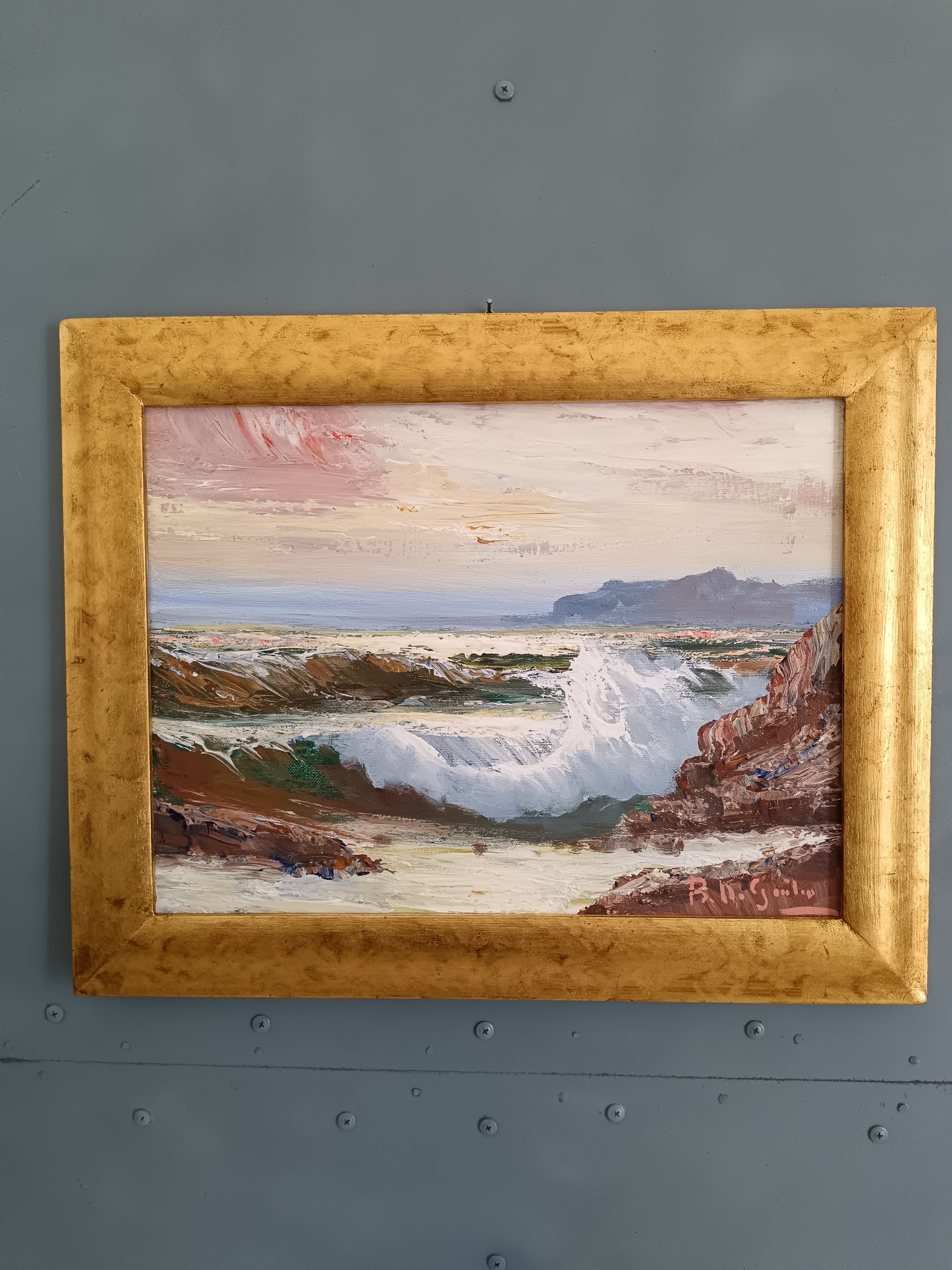 Bruno Di Giulio – Marina con Onde – Olio su Tela 40x30 cm – Pittore di Pozzuoli