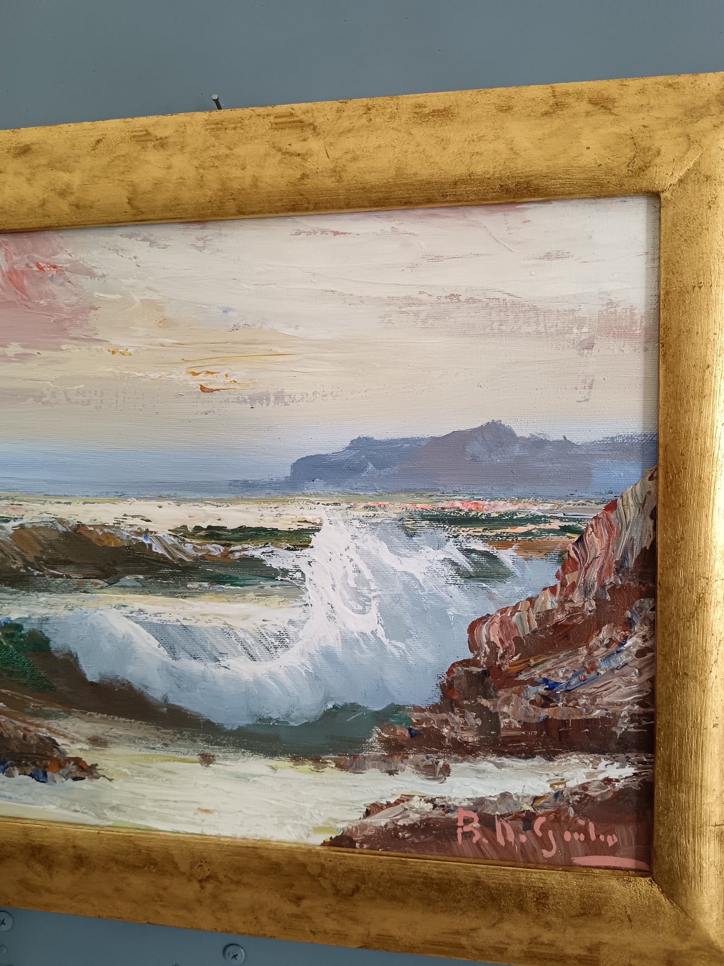 Bruno Di Giulio – Marina con Onde – Olio su Tela 40x30 cm – Pittore di Pozzuoli