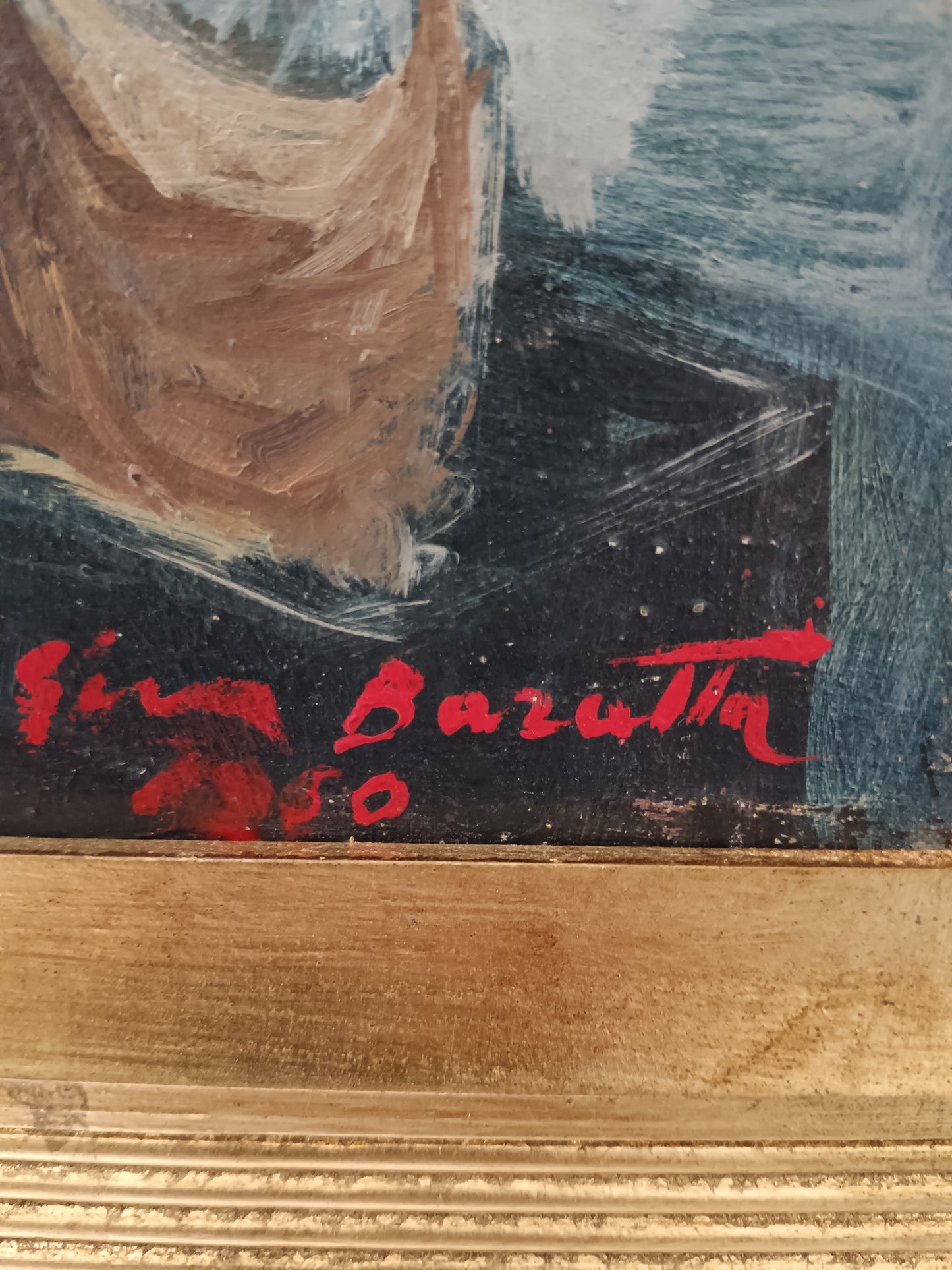 Gino Baratta – Carrettiere con Cavallo, Olio su Tela Firmato 1980, Quadro Vintage Italiano 50x40