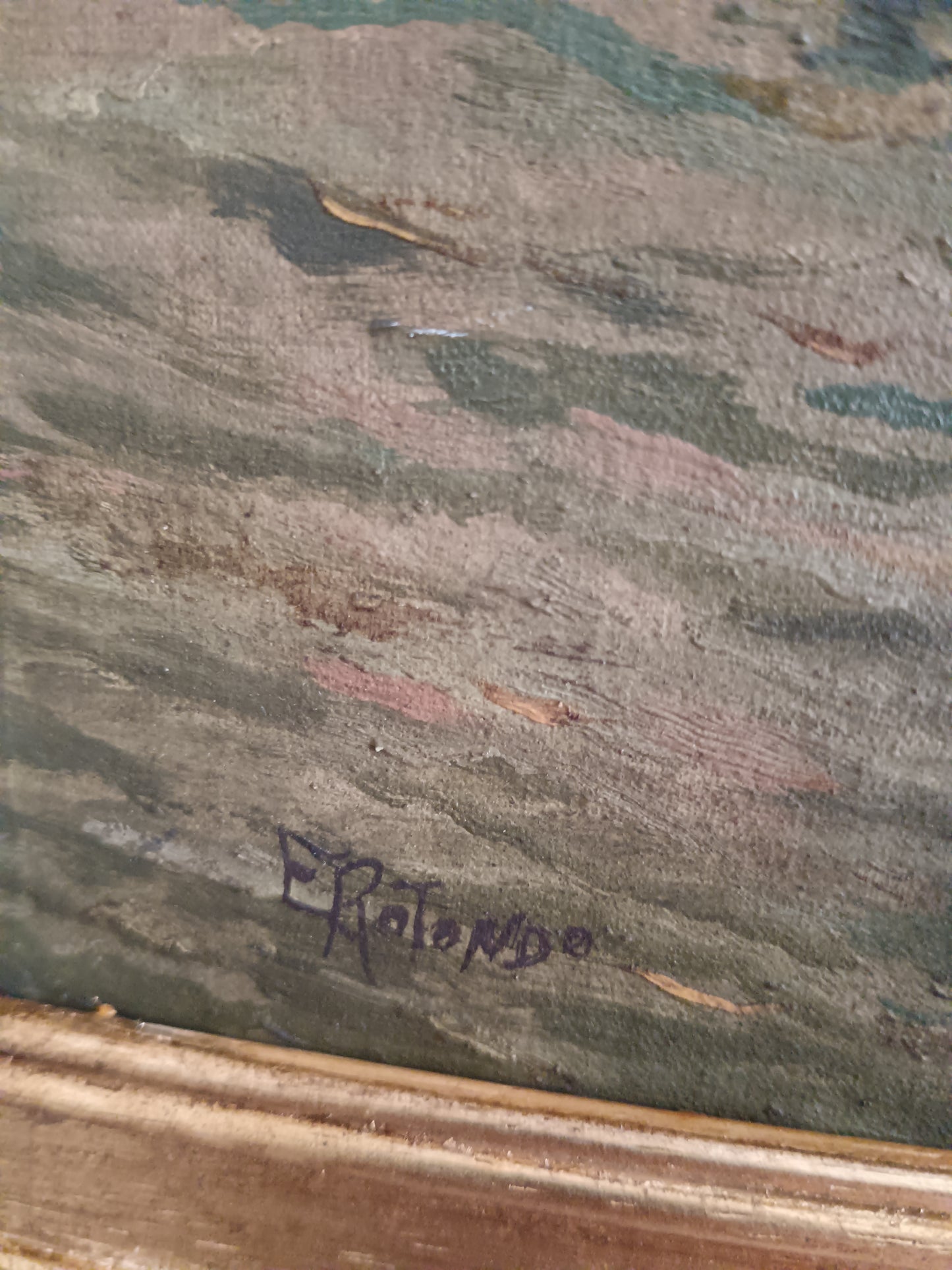 Marina Napoletana epoca prima metà del '900 olio su tela.