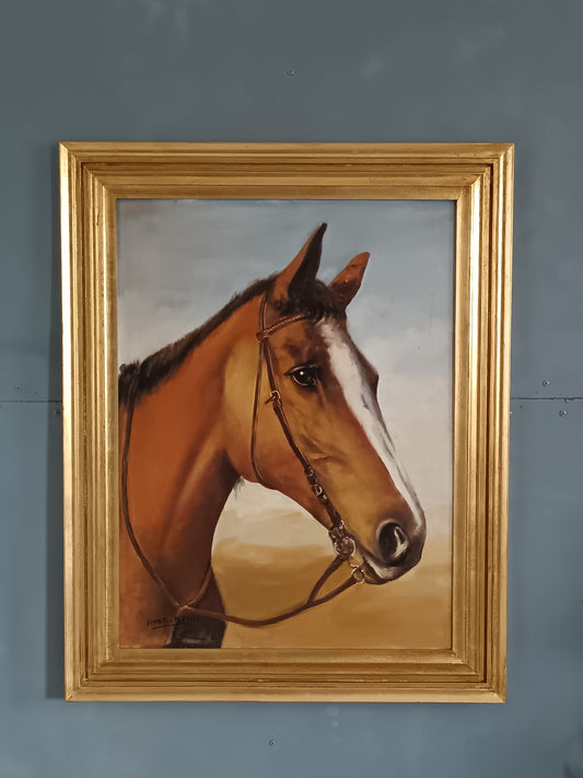 Vittorio Morelli ( XX secolo) ritratto di cavallo dipinto olio su tela