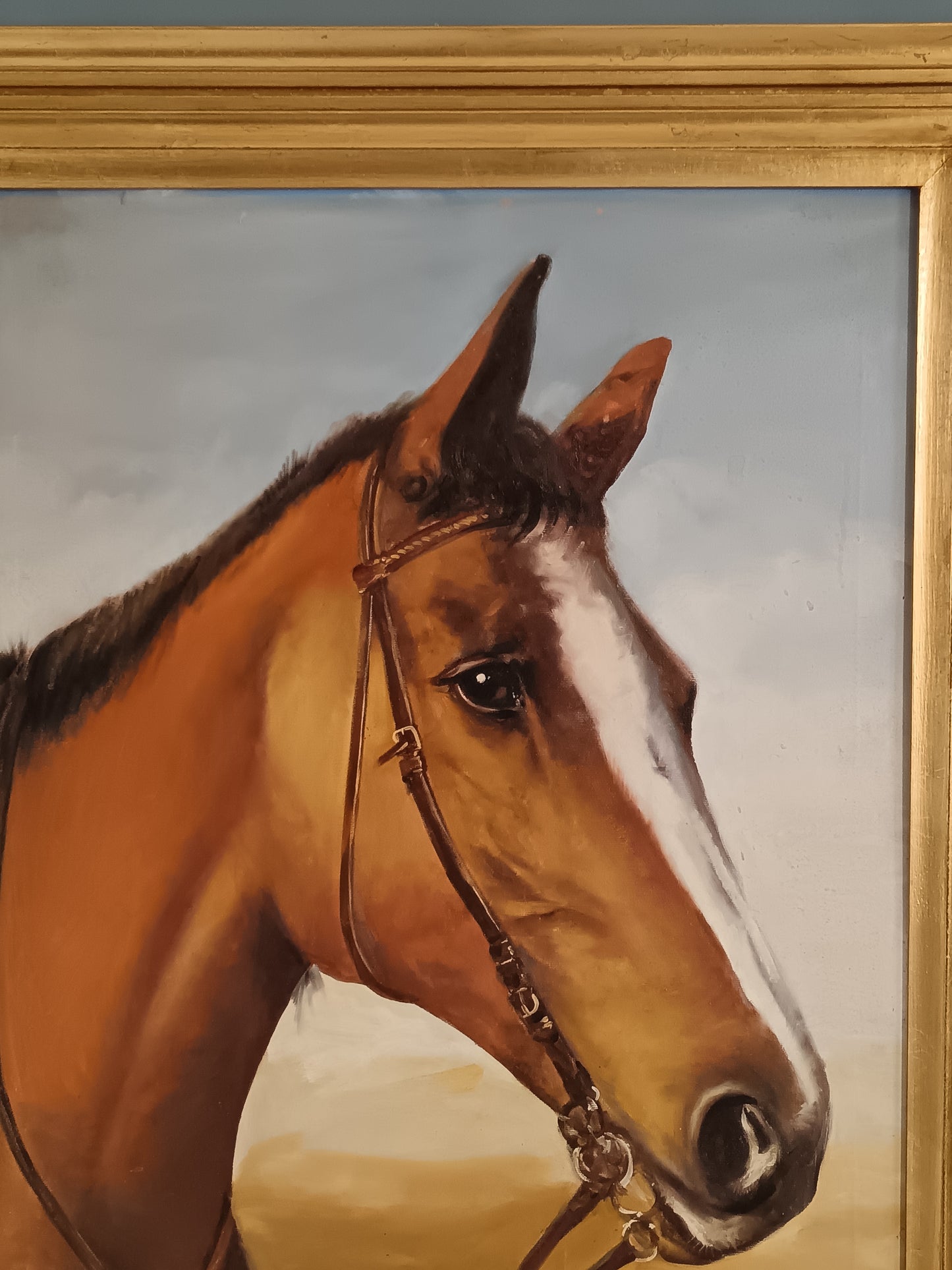 Vittorio Morelli ( XX secolo) ritratto di cavallo dipinto olio su tela