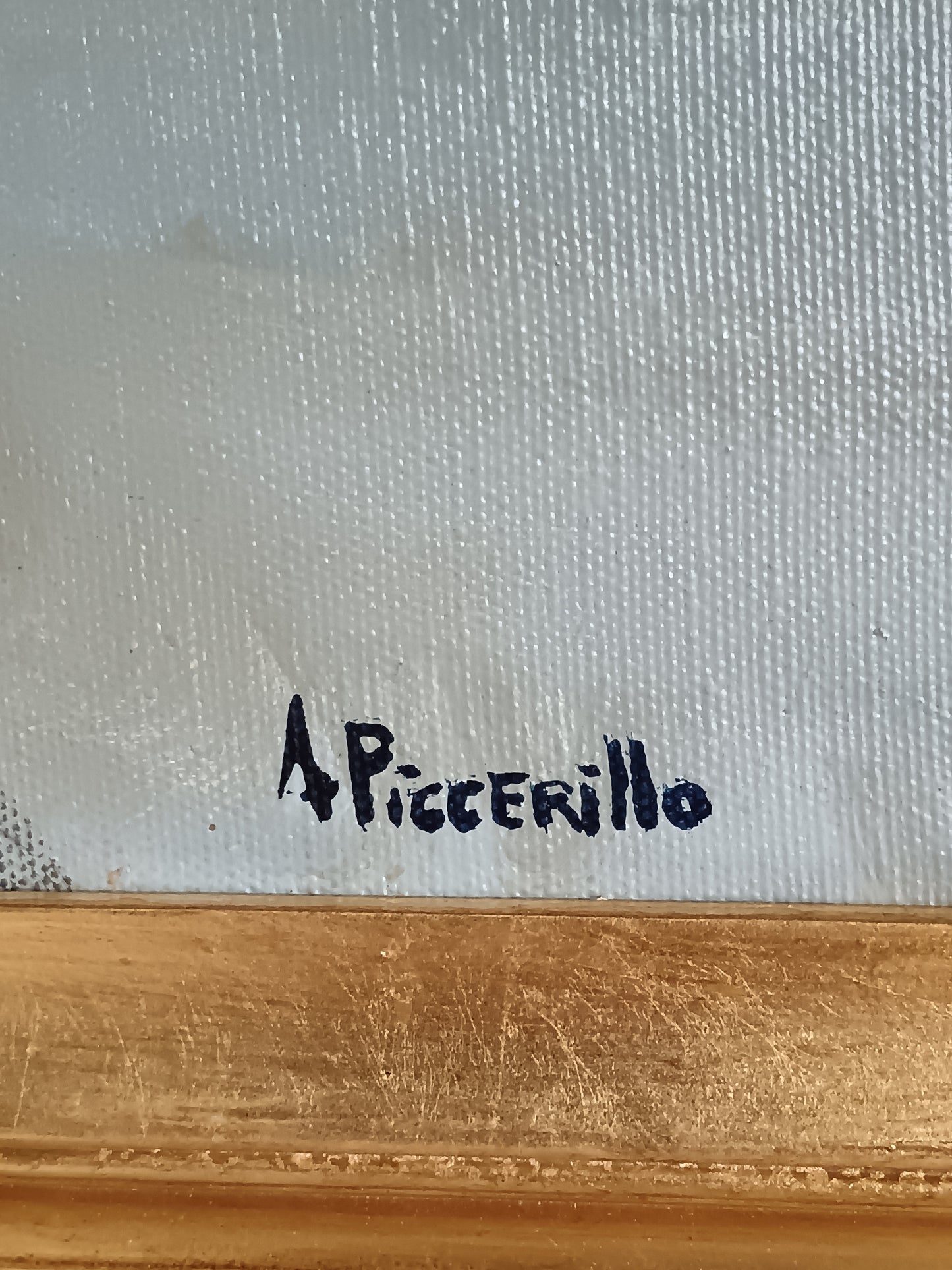 A. Piccirillo (XX secolo) scorcio di borgo italiano dipinto olio su tela.
