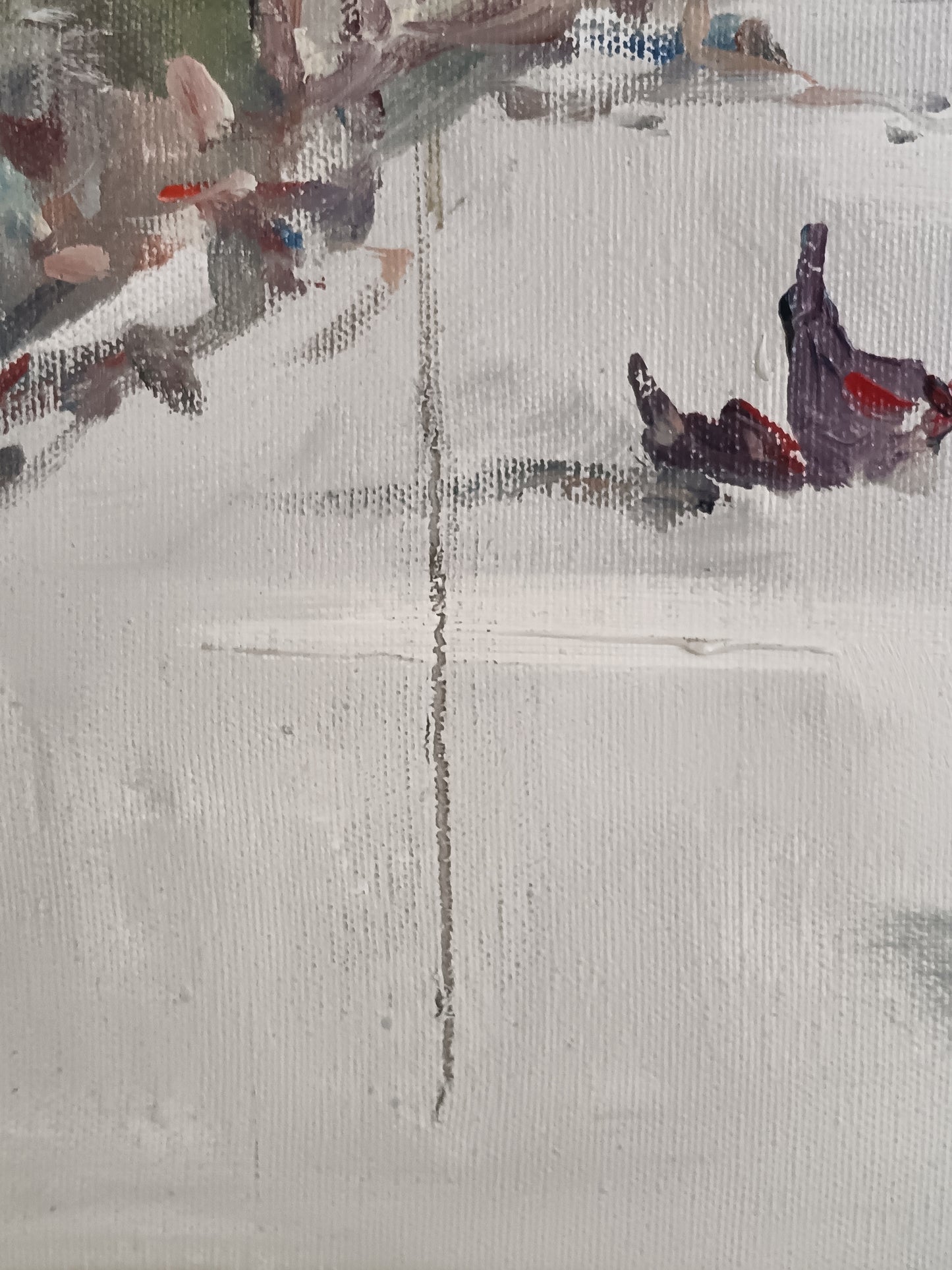 A. Piccirillo (XX secolo) scorcio di borgo italiano dipinto olio su tela.