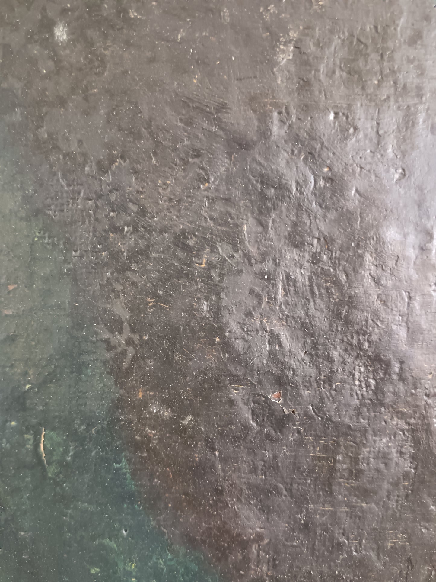 Antico Dipinto Olio su Tela Madonna Addolorata XVII/XVIII Secolo Reintelato”