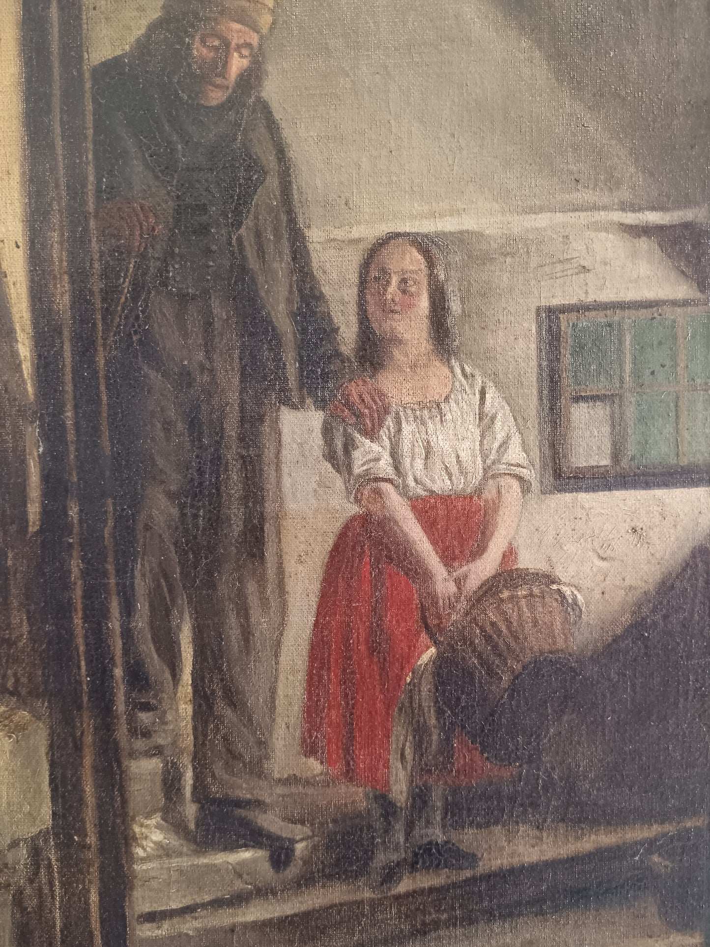 Pieter Tetar van Elven (1828-1908) – Olio su Tela Reintelato, Scena d’Interno Storico, Dipinto Ottocentesco