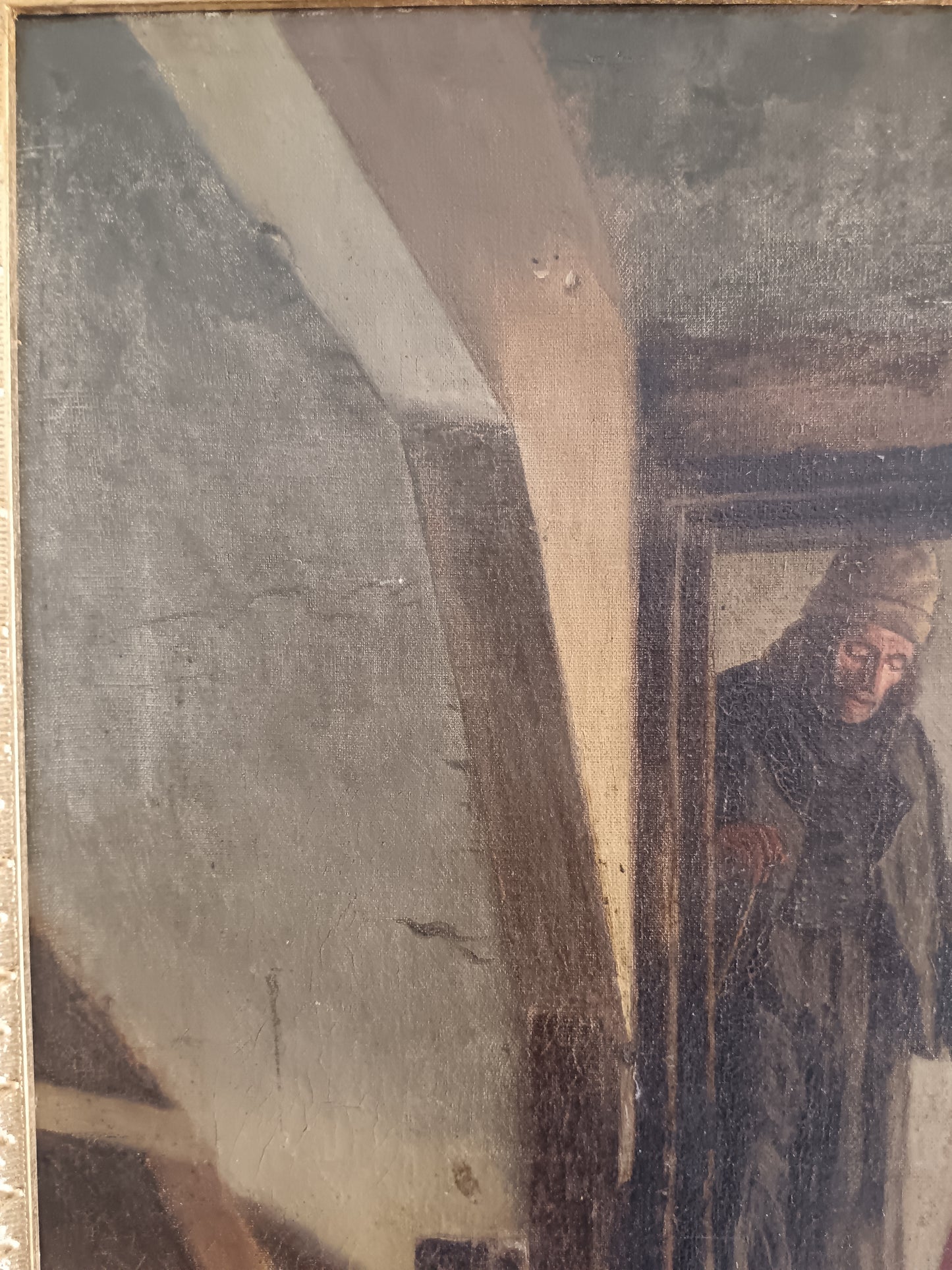 Pieter Tetar van Elven (1828-1908) – Olio su Tela Reintelato, Scena d’Interno Storico, Dipinto Ottocentesco