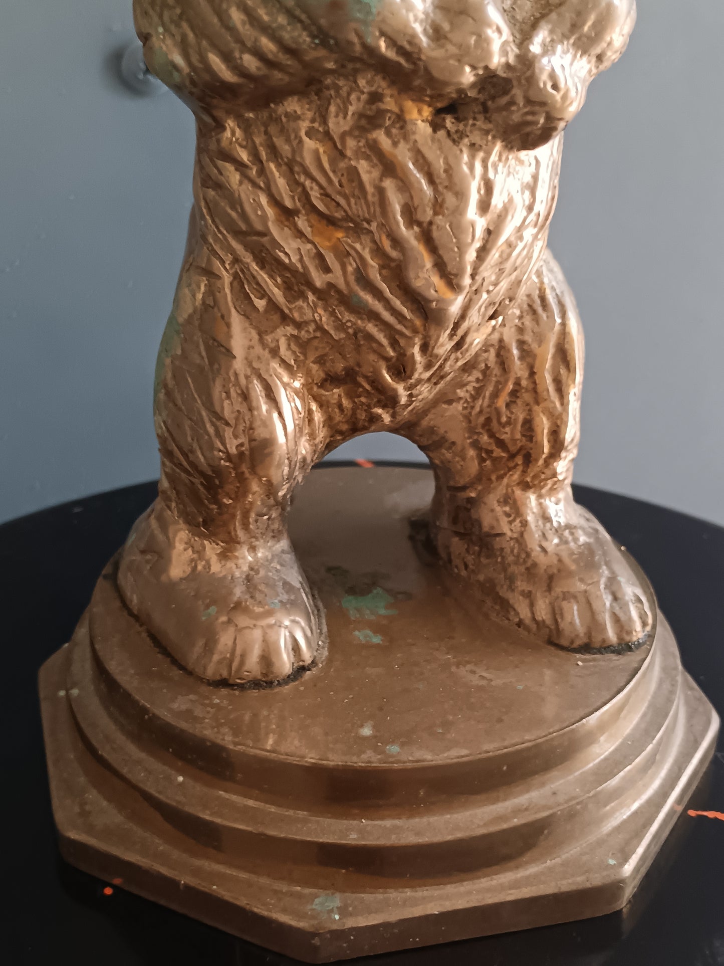 Lampada da Tavolo Vintage Orso in Bronzo Ottone Anni ’40 ’60 Scultura Animalier Art Decò