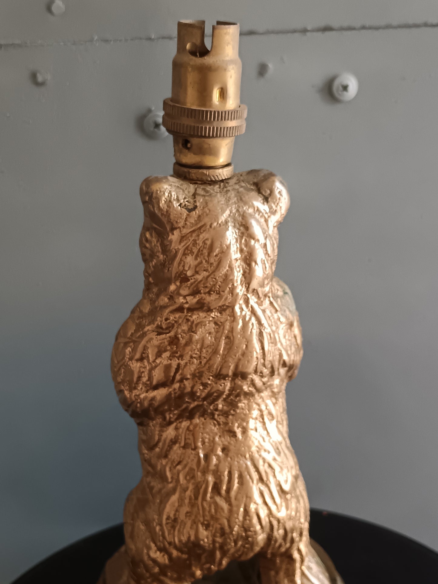 Lampada da Tavolo Vintage Orso in Bronzo Ottone Anni ’40 ’60 Scultura Animalier Art Decò