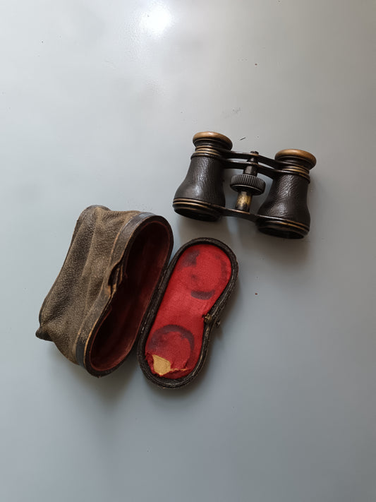 Binocolo da Teatro Emil Busch Antique Opera Glasses con Custodia Originale, Germania '900.