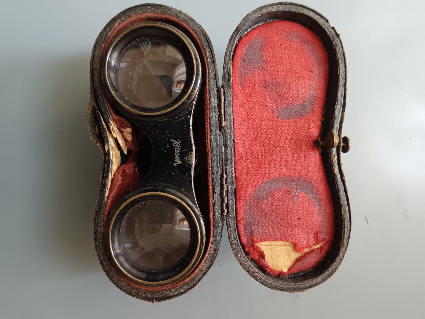 Binocolo da Teatro Emil Busch Antique Opera Glasses con Custodia Originale, Germania '900.