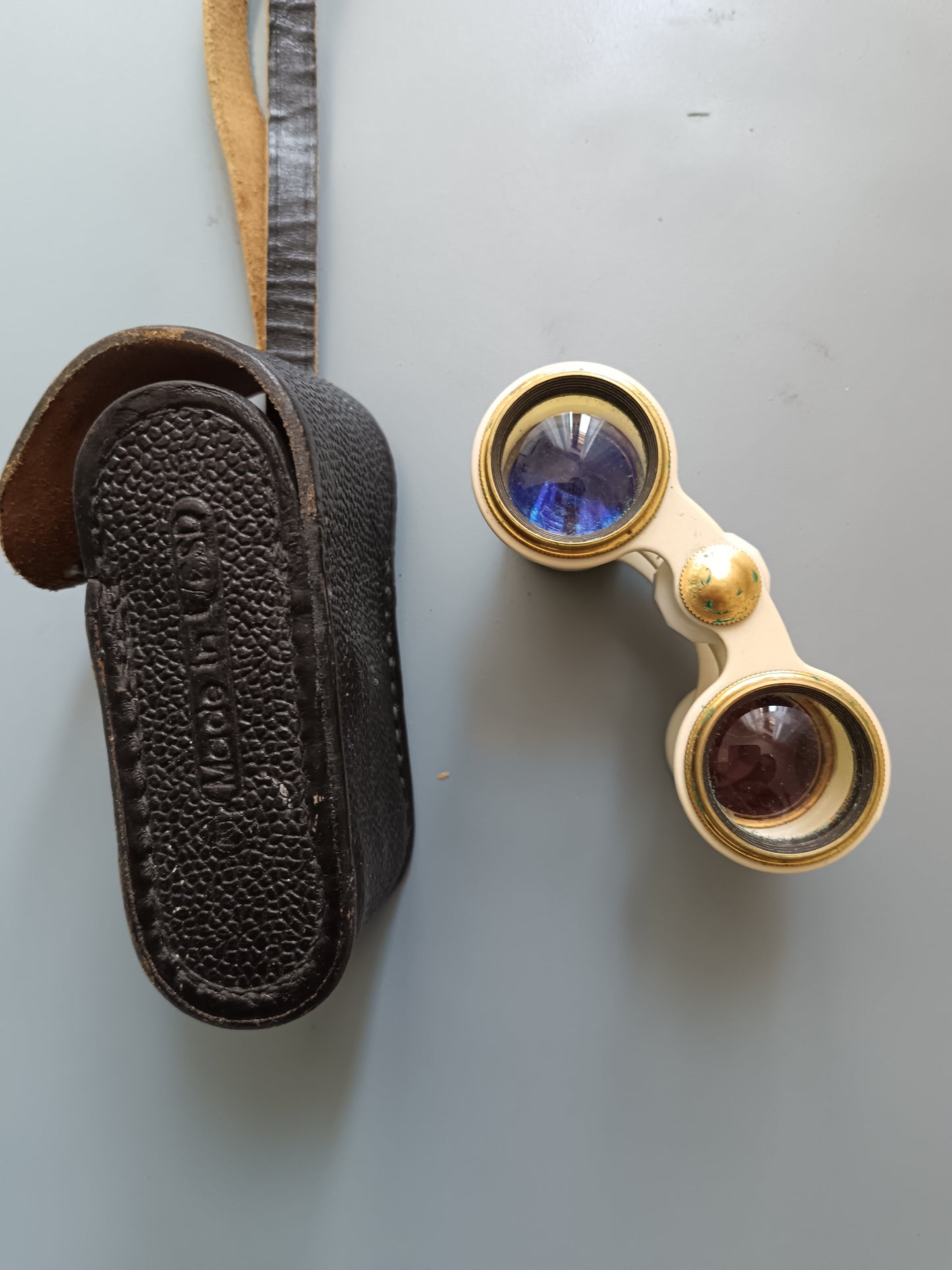 Binocolo da Teatro Vintage JEMULLES 2.5x60 Avorio & Ottone con Custodia Originale – Opera Glasses Anni ’50