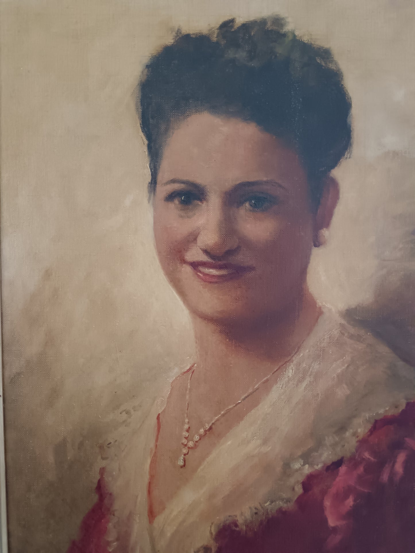 Giuseppe Forti (Roma 1897) – Ritratto di Signora, Olio su Tela Applicata su Tavola, Firmato, Cornice Coeva