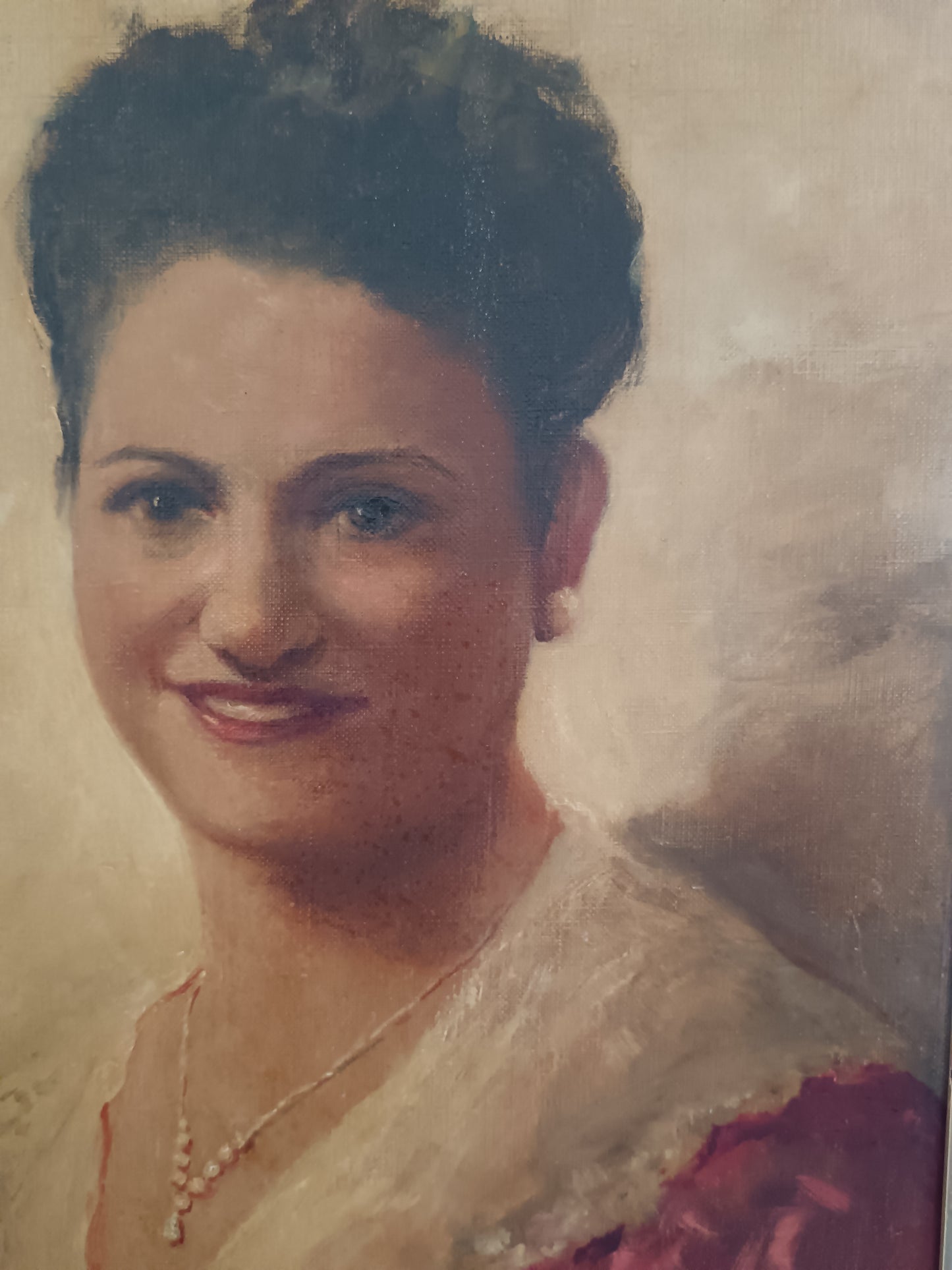 Giuseppe Forti (Roma 1897) – Ritratto di Signora, Olio su Tela Applicata su Tavola, Firmato, Cornice Coeva