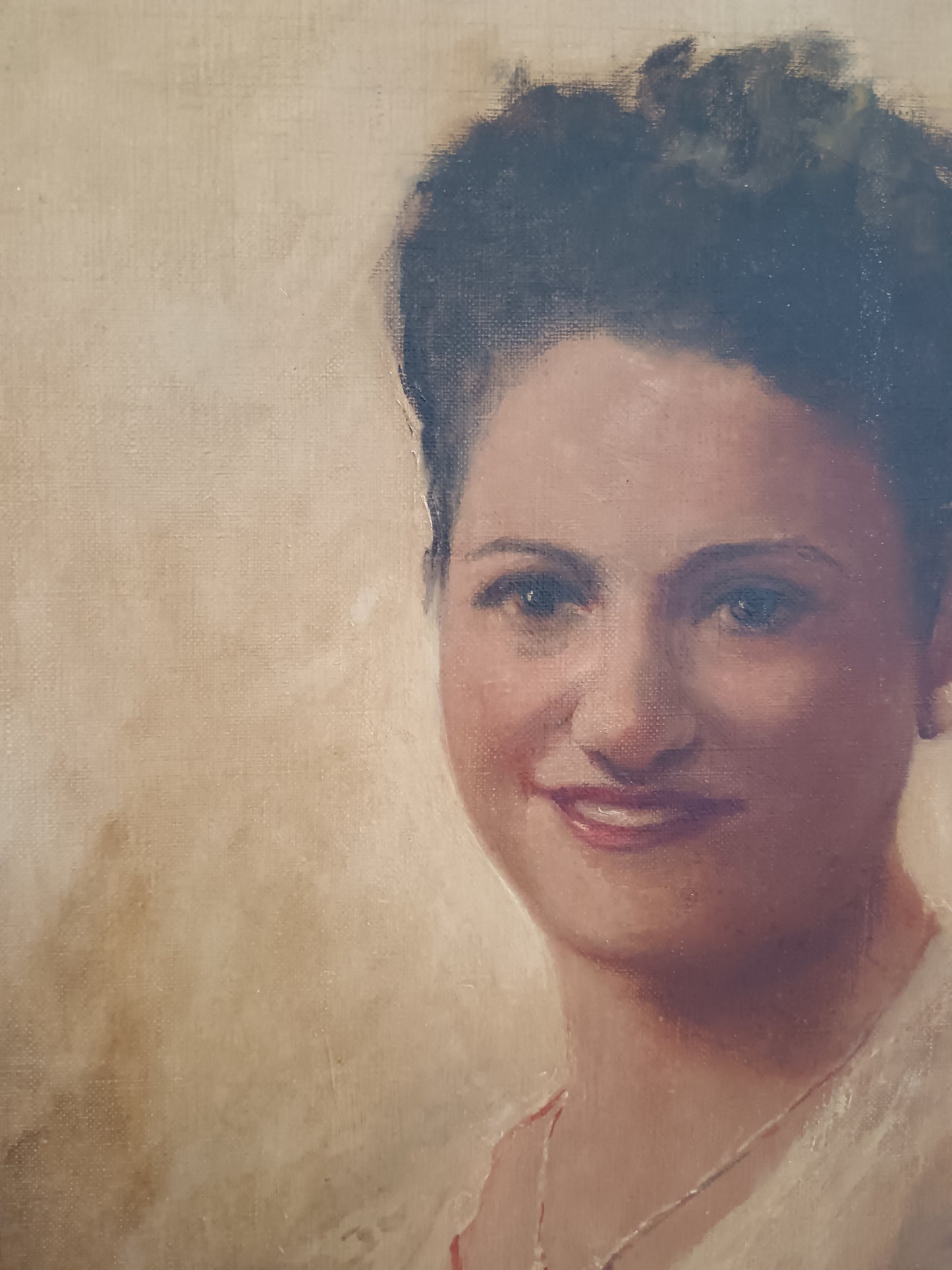Giuseppe Forti (Roma 1897) – Ritratto di Signora, Olio su Tela Applicata su Tavola, Firmato, Cornice Coeva