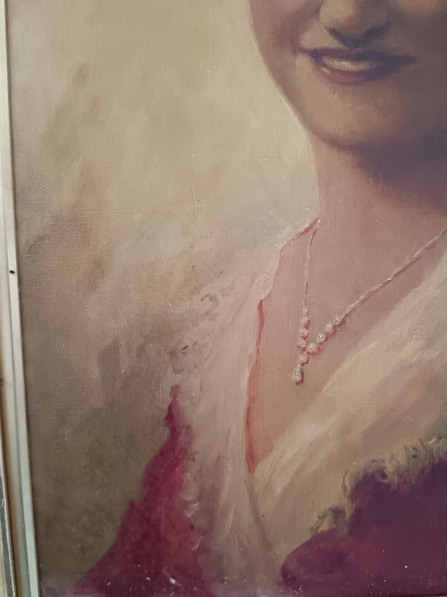 Giuseppe Forti (Roma 1897) – Ritratto di Signora, Olio su Tela Applicata su Tavola, Firmato, Cornice Coeva