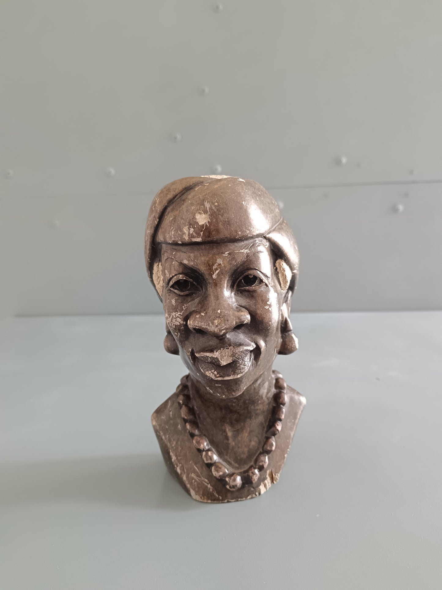 Scultura Africana Shona in Pietra – Busto Femminile Scolpito a Mano