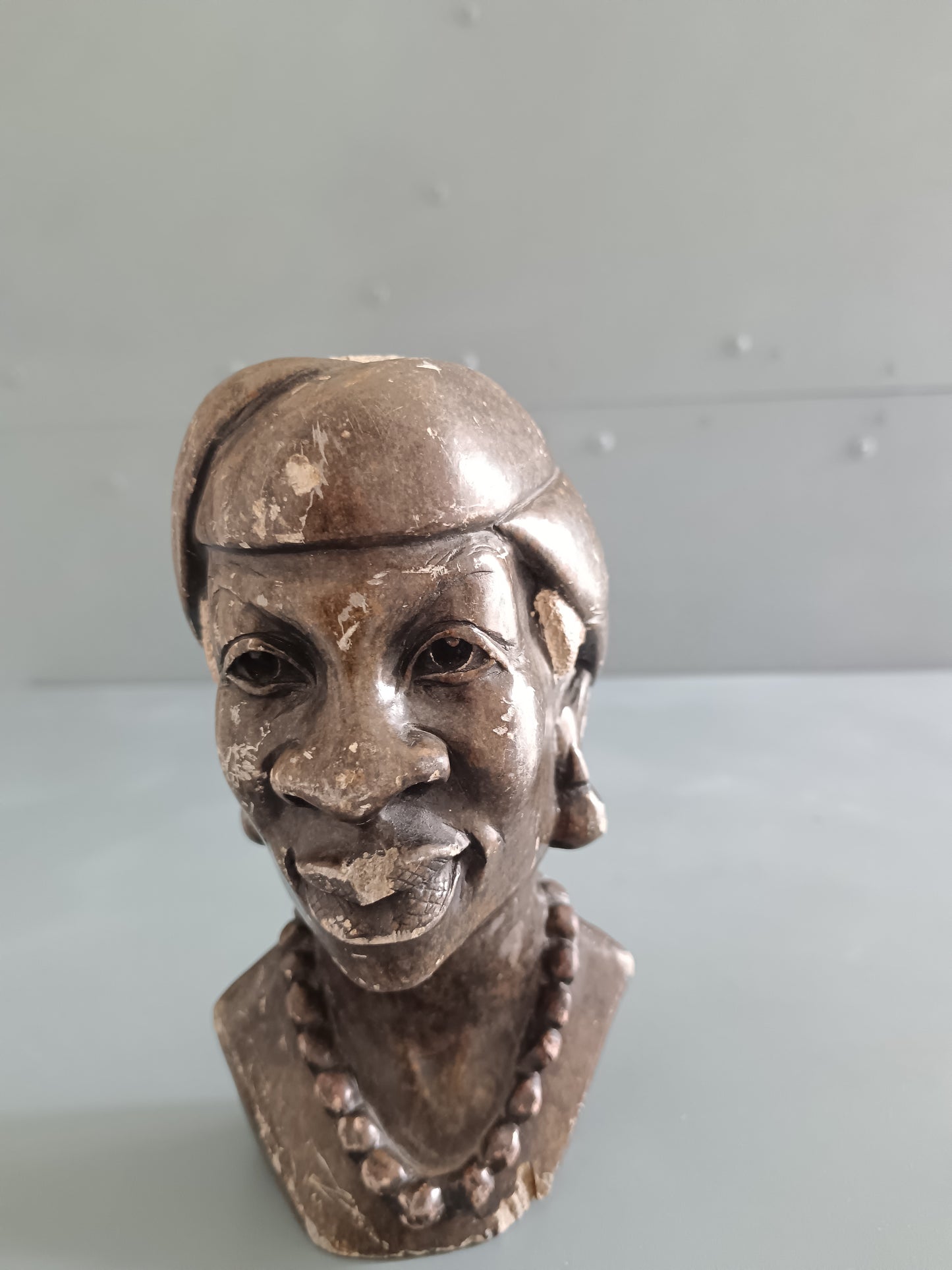 Scultura Africana Shona in Pietra – Busto Femminile Scolpito a Mano