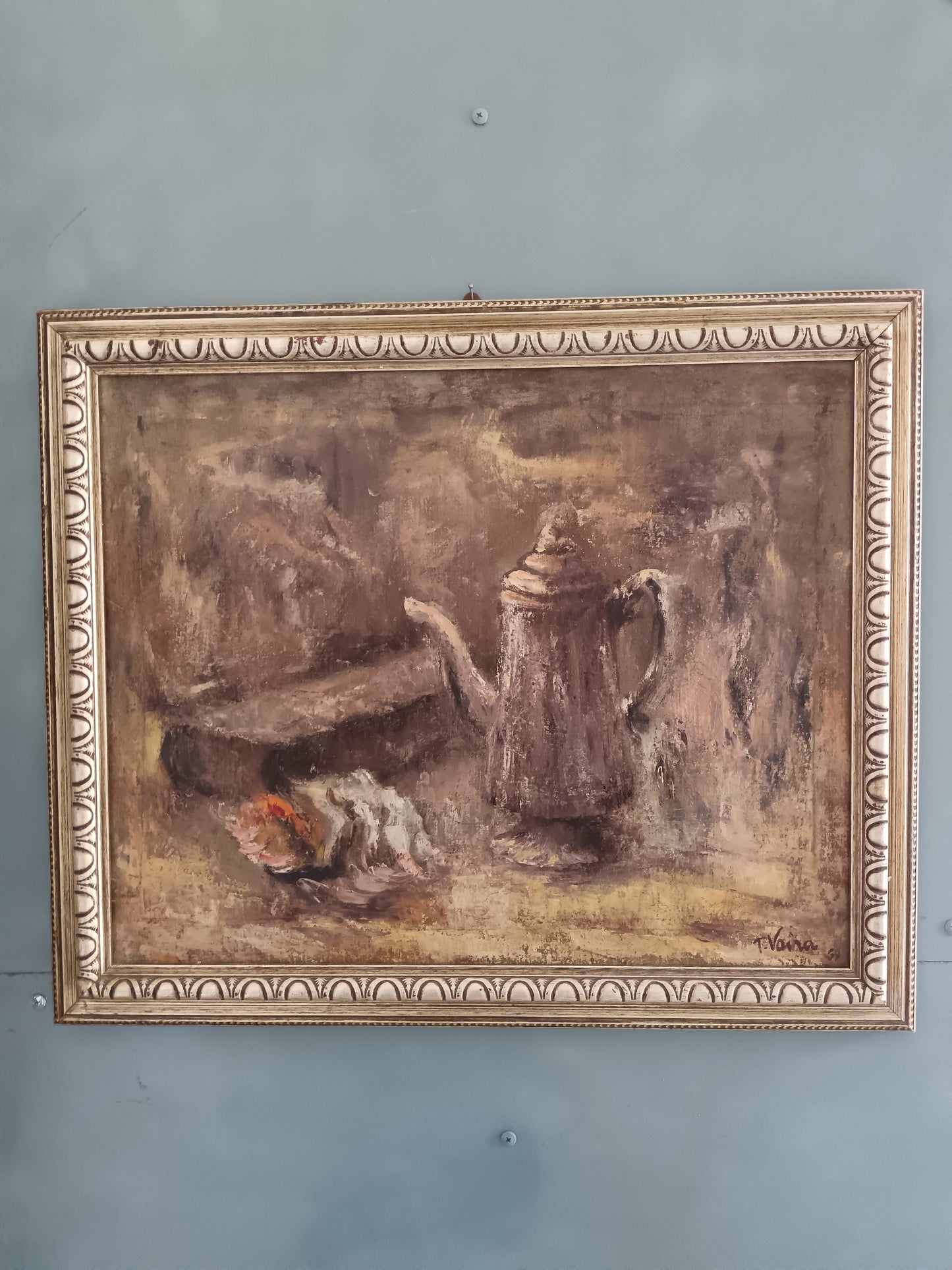 Tina Vaira Quadro dipinto olio su tela natura morta firmato