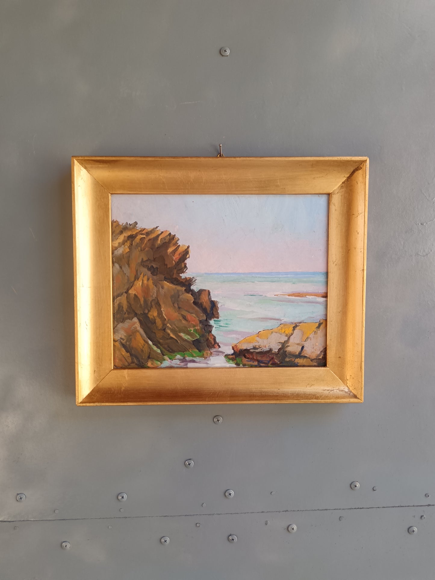 Giuseppe Felice Durando (Torino, 1882 – 1968)
Marina con Scogliera
Pregevole dipinto ad olio su masonite .