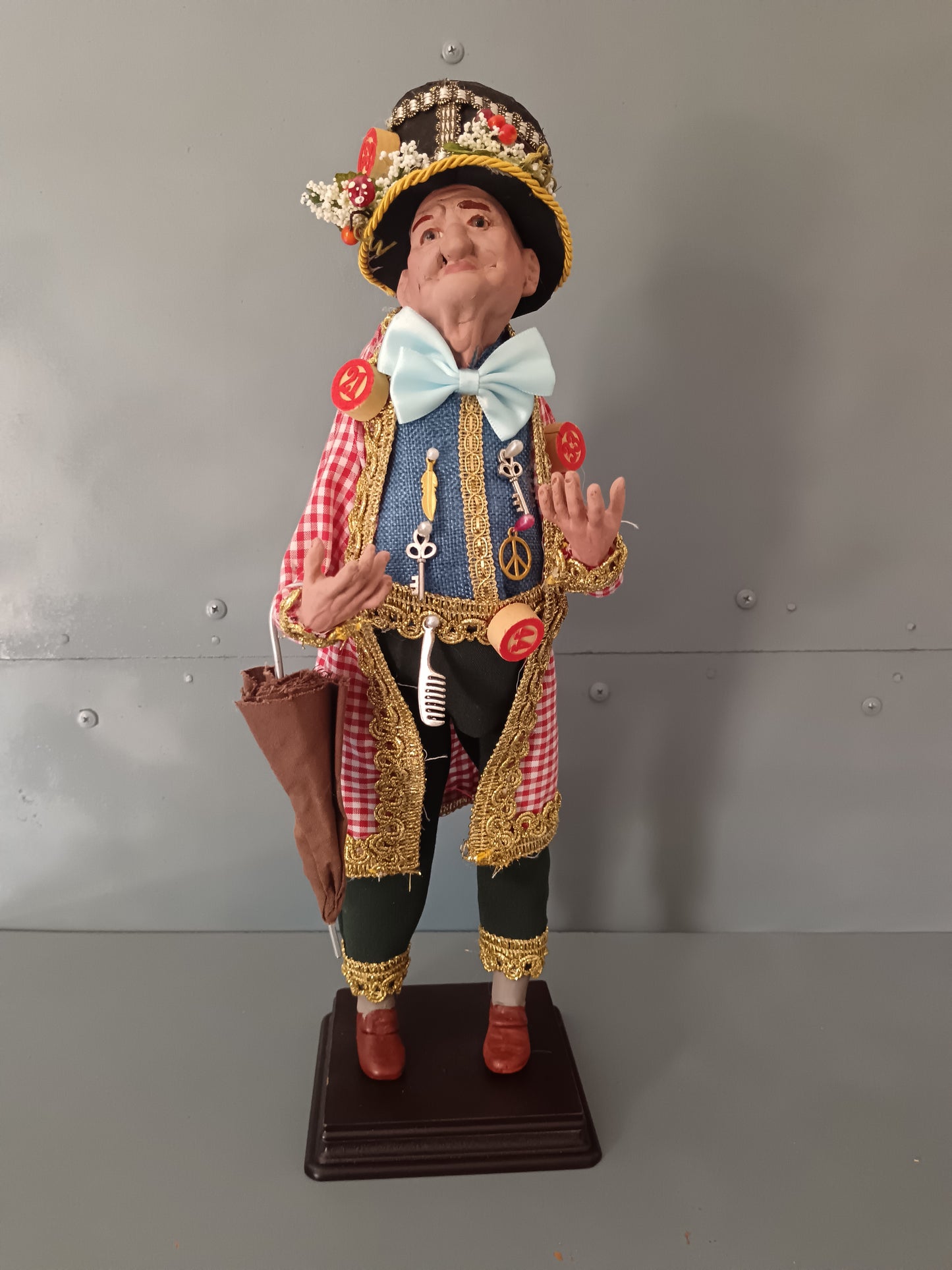 Sciò Sciò Napoletano Artigianale 42 cm Testa Mani Piedi in Argilla Occhi in Vetro