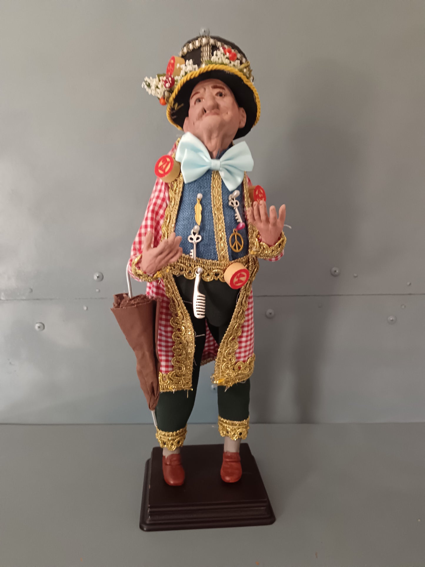Sciò Sciò Napoletano Artigianale 42 cm Testa Mani Piedi in Argilla Occhi in Vetro