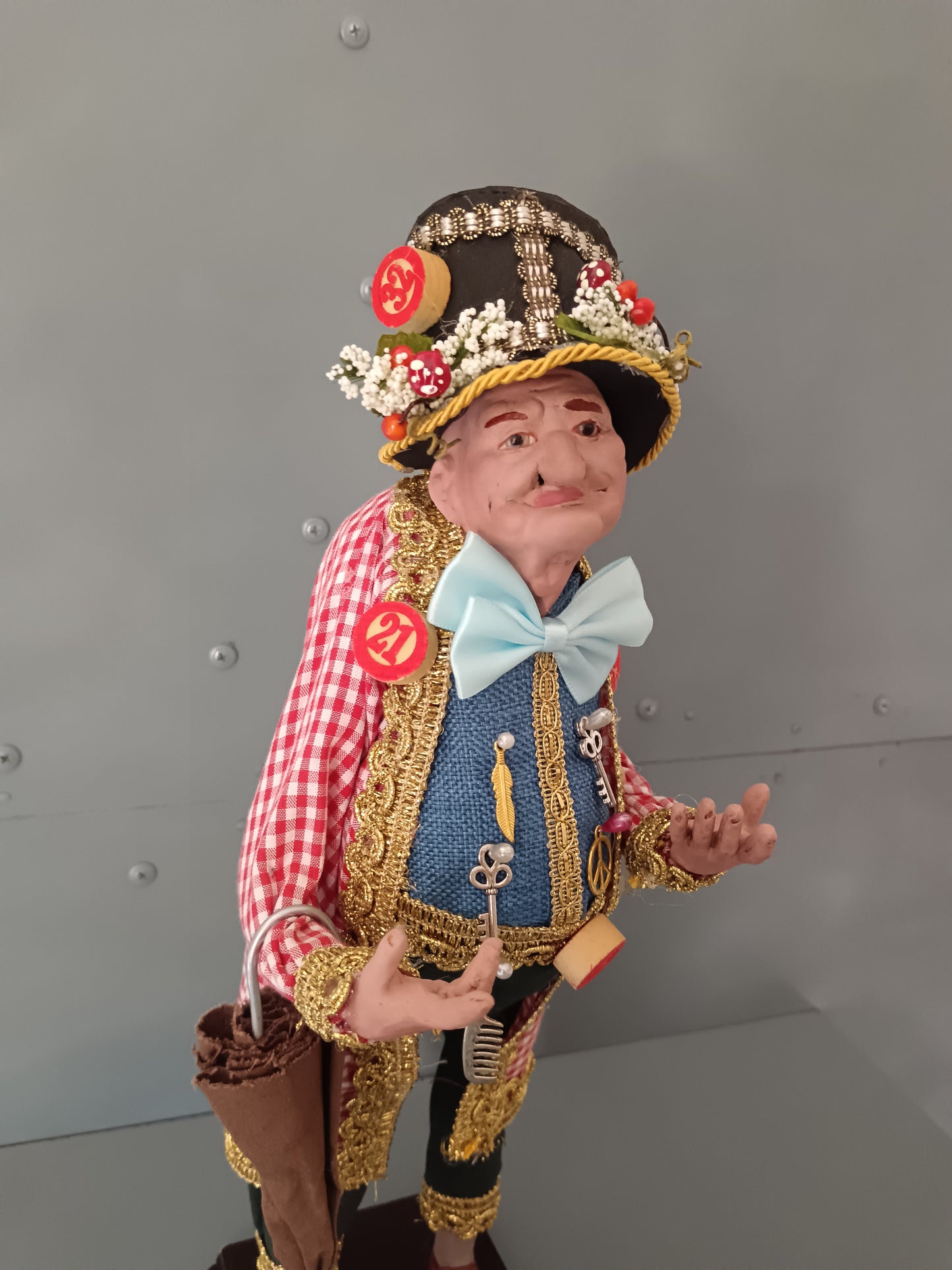 Sciò Sciò Napoletano Artigianale 42 cm Testa Mani Piedi in Argilla Occhi in Vetro