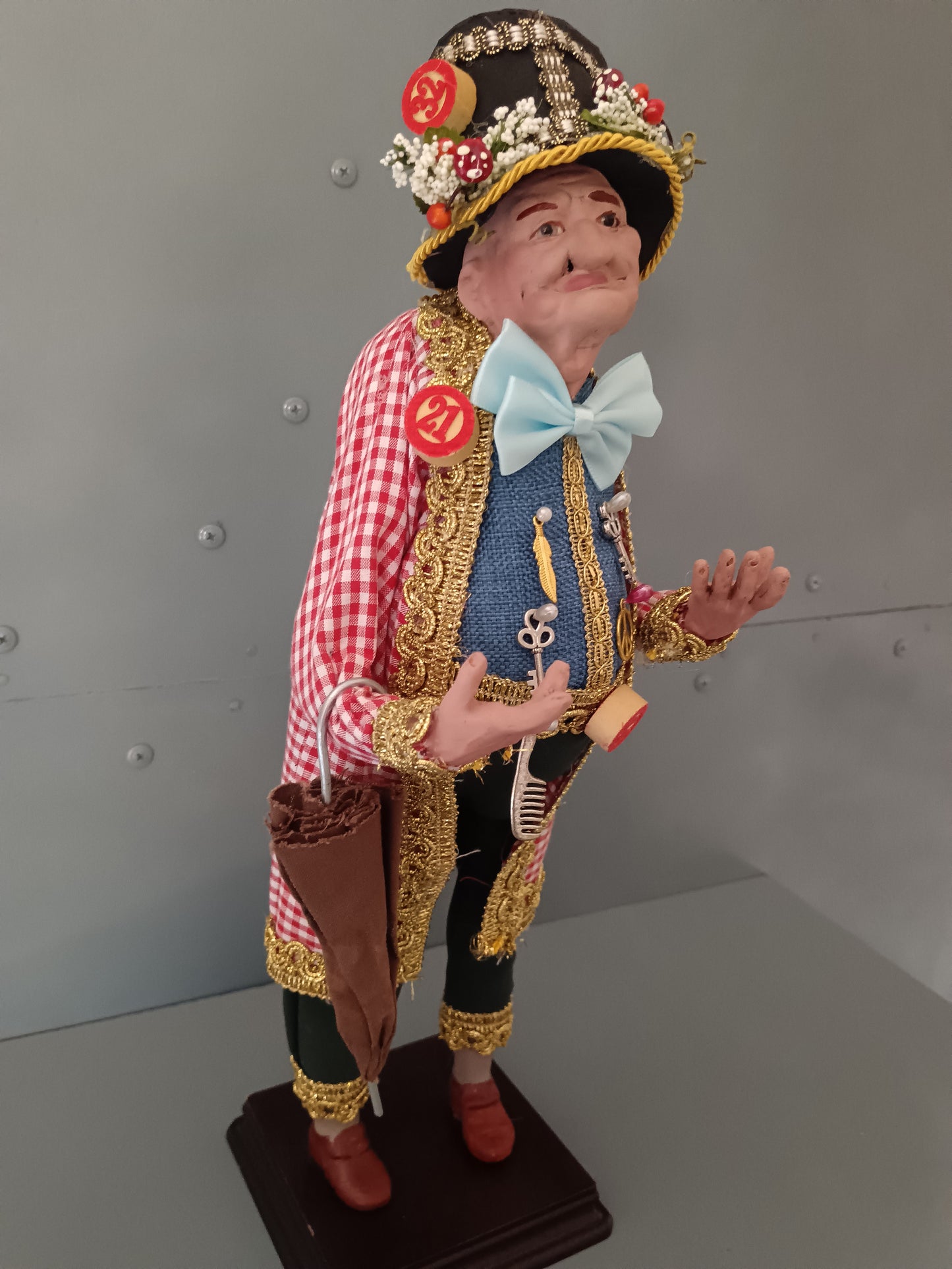 Sciò Sciò Napoletano Artigianale 42 cm Testa Mani Piedi in Argilla Occhi in Vetro