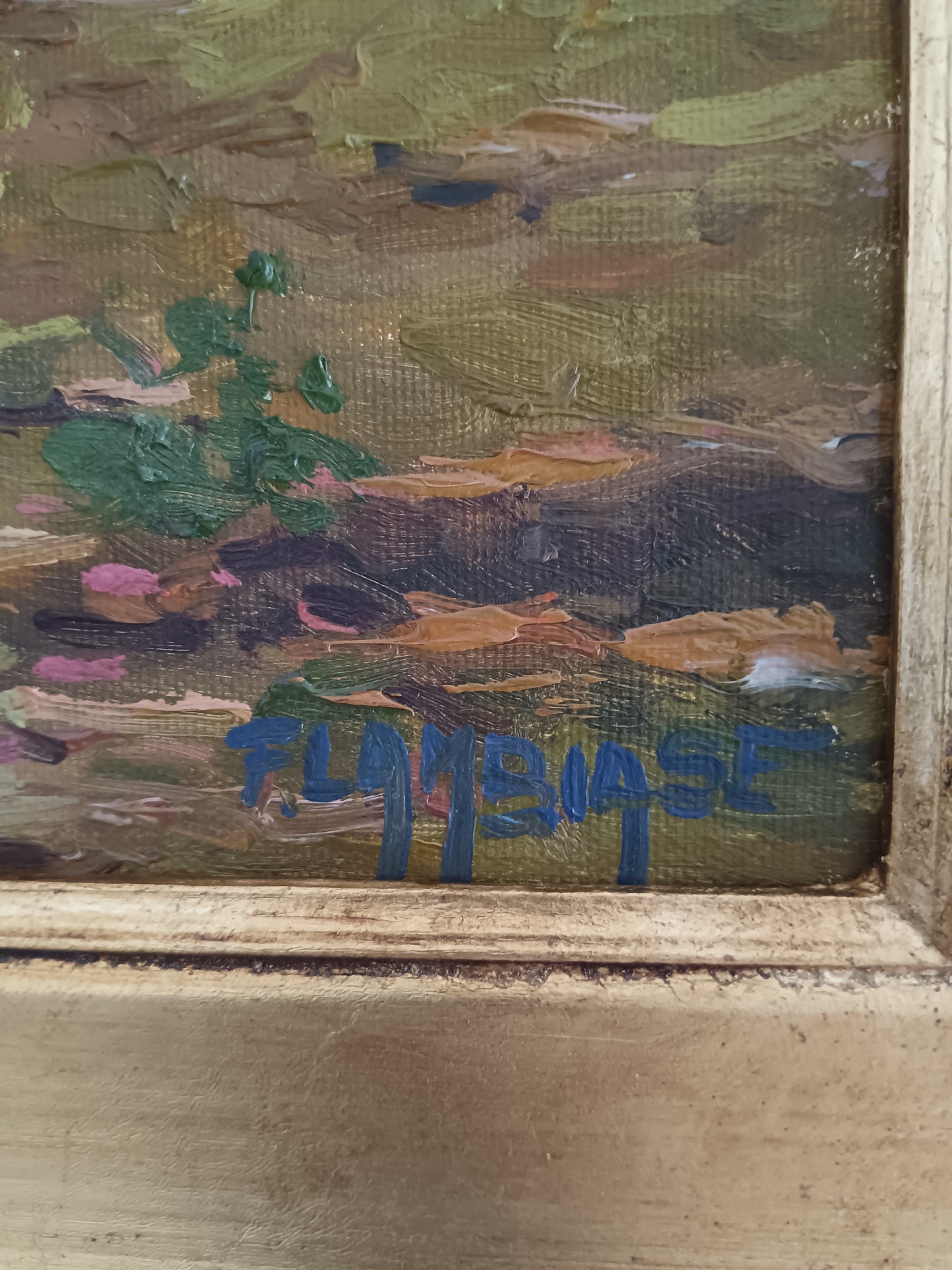F. Lambiase - Paesaggio Campestre con Sentiero, Olio su Tela