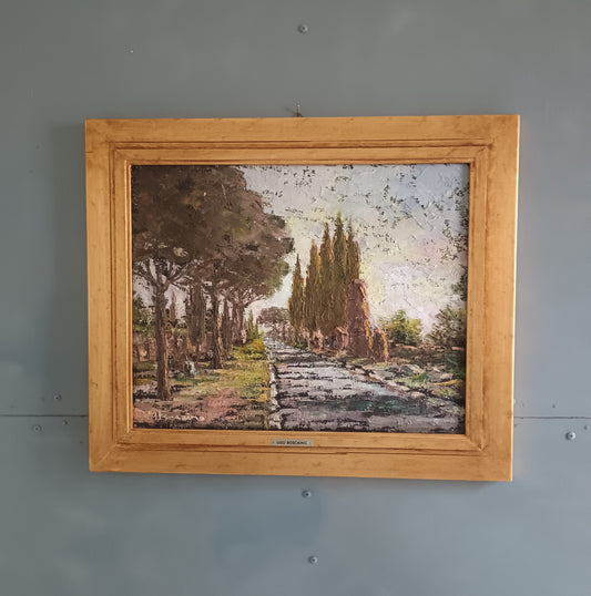 Ugo Boscaino (1931-2010) "Appia Antica" 1979 Olio a Spatola su Tela
