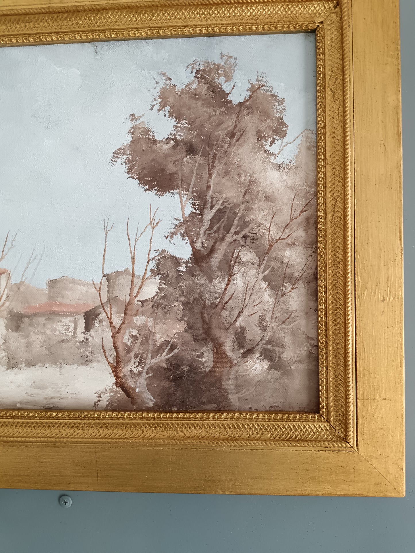 Leonardo De Magistris (1933-2010) – Olio su Tela "Paesaggio con Casolare"