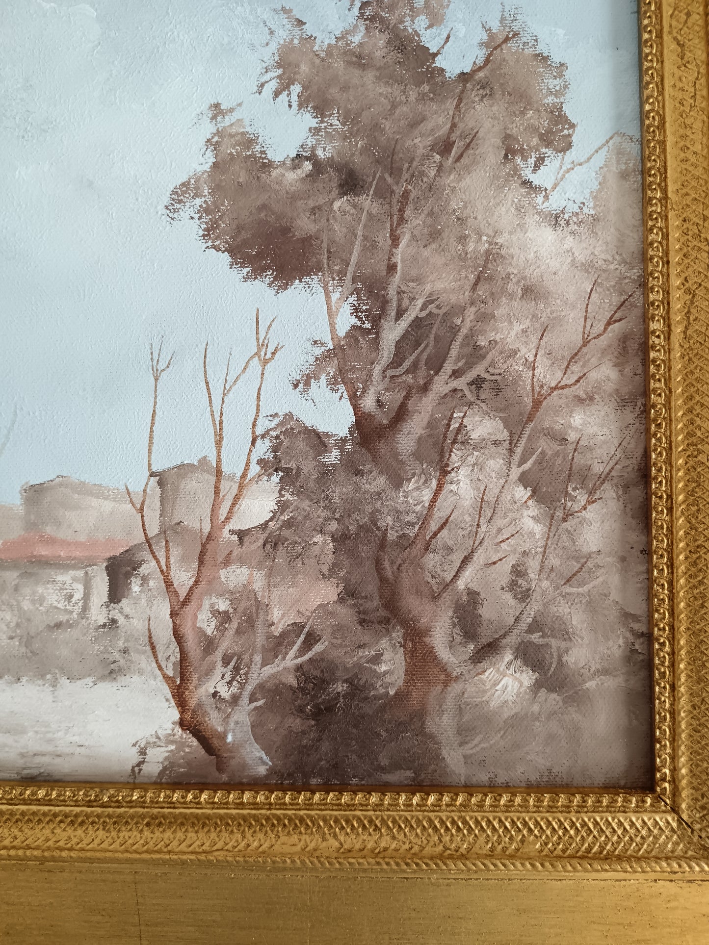 Leonardo De Magistris (1933-2010) – Olio su Tela "Paesaggio con Casolare"