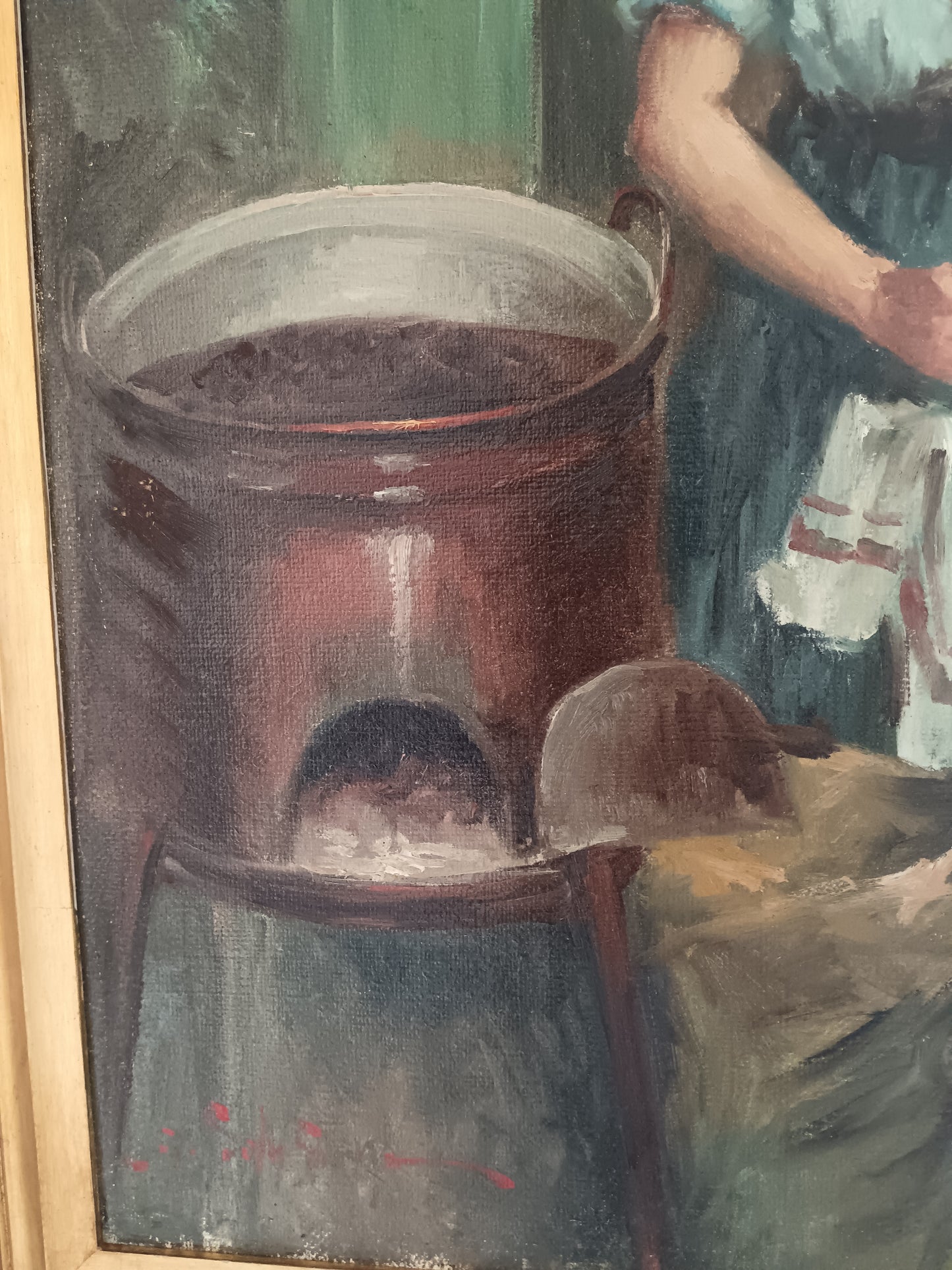 Angelo Sansone Napoli 1949 "La Castagnara" Olio su Tela 70x50 Firmato