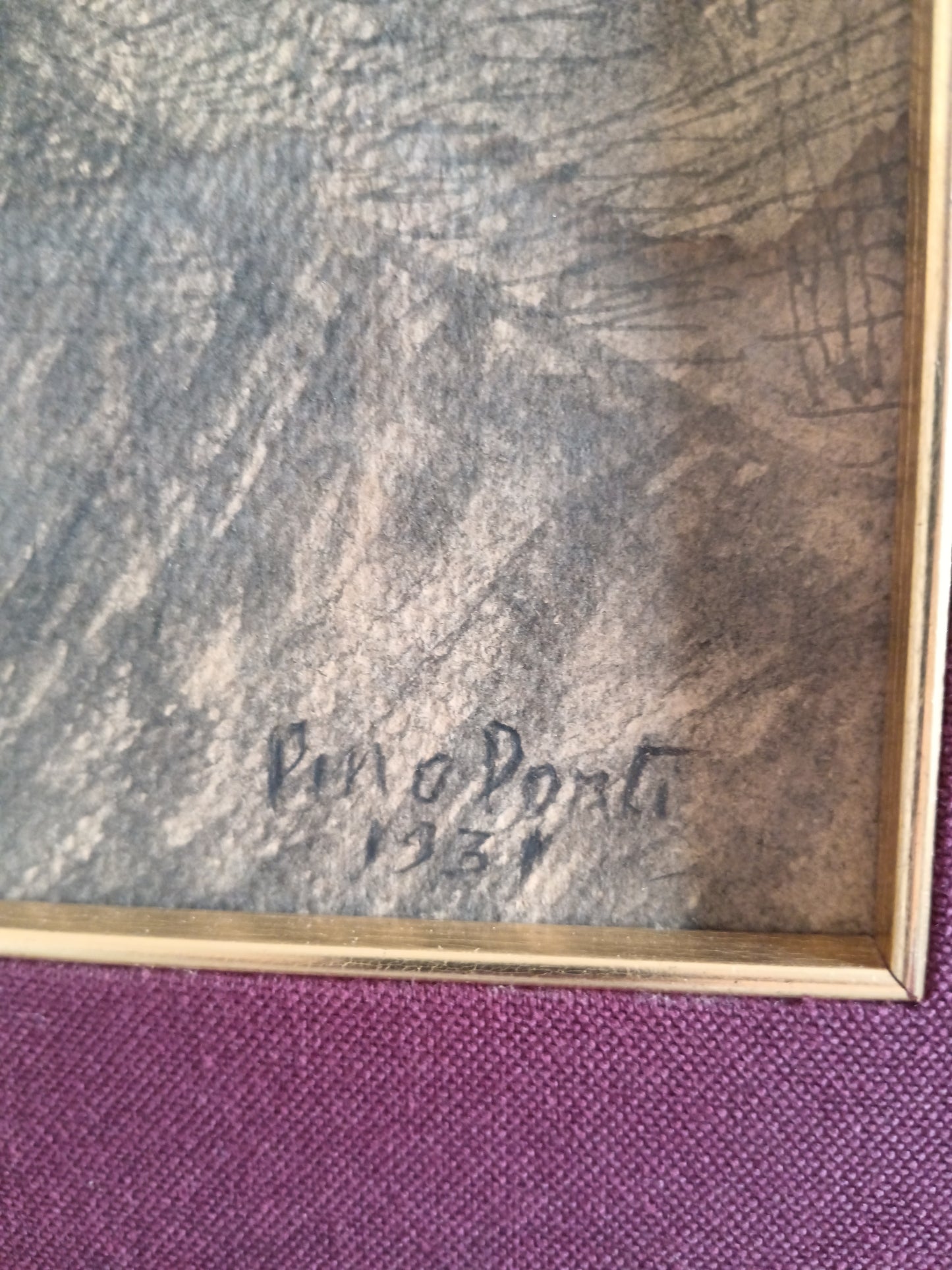 Pino Ponti (1905-1999) Ritratto Maschile 1931 Matita su Cartoncino Firmato e Datato