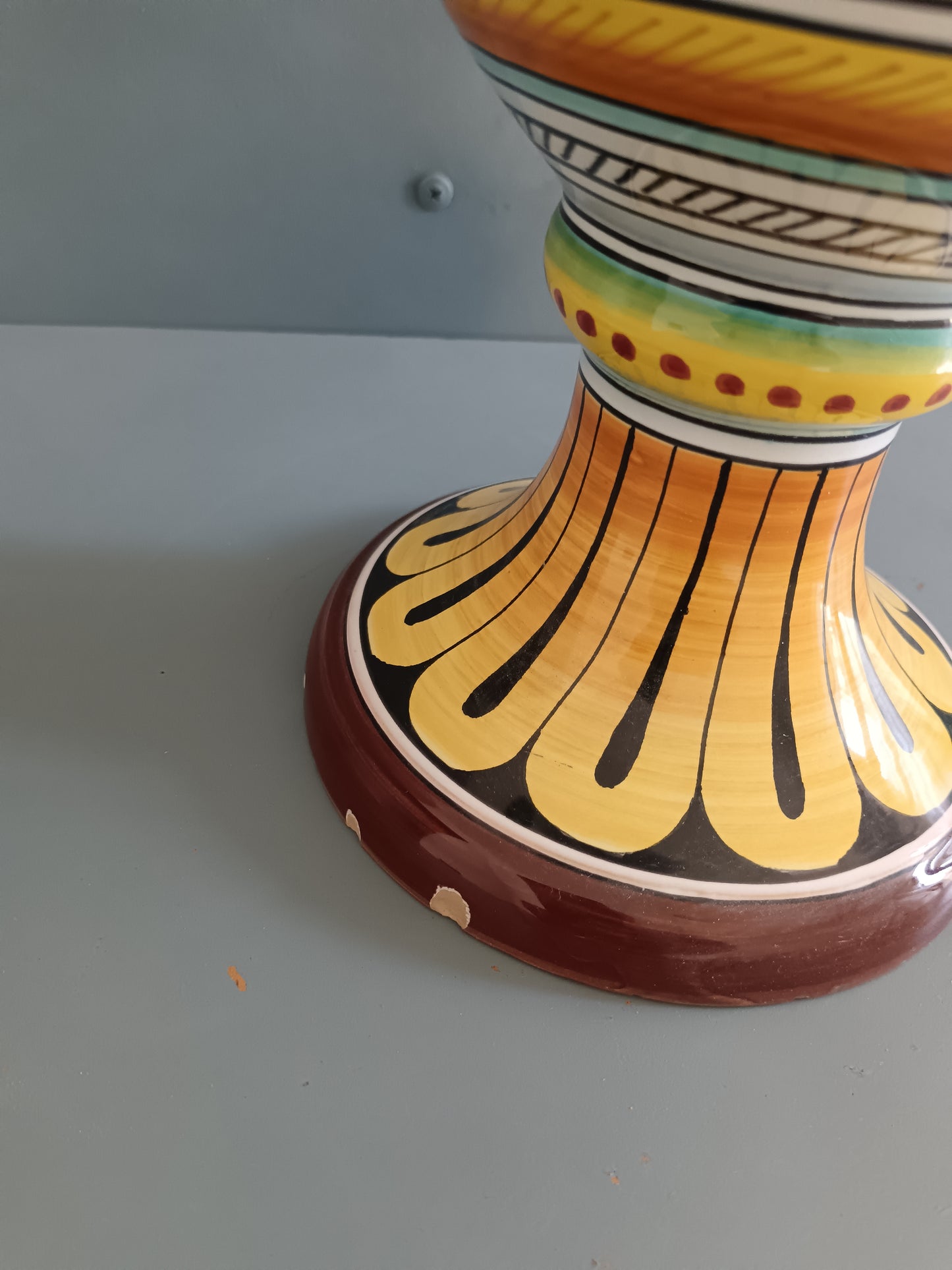 Grande Anfora Fratelli Mari Deruta H 45 cm Maiolica Artistica Dipinta a Mano Manici Serpente