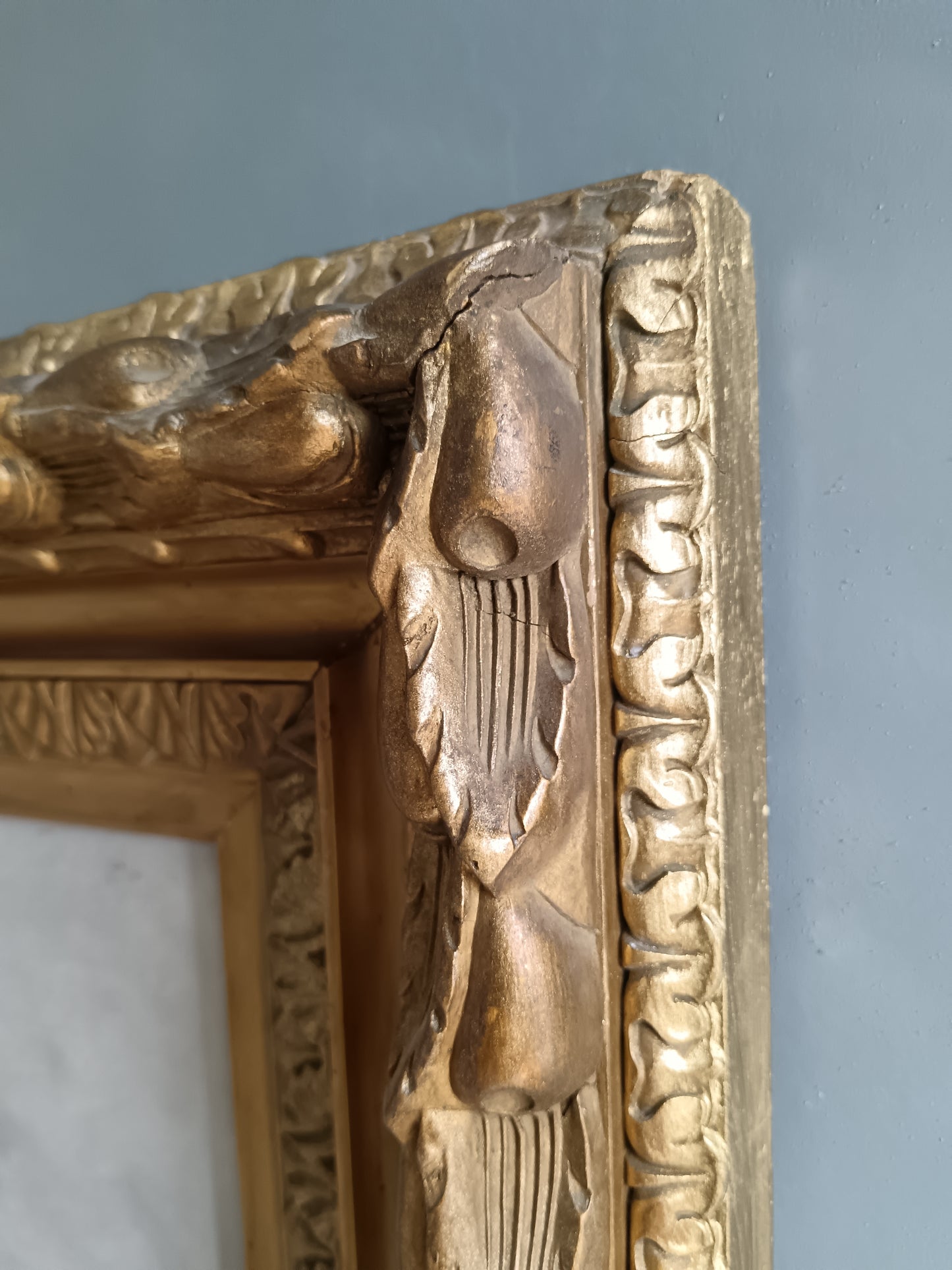 Importante Marina con Scogli Olio su Tela Firmato L. Reni Primo Novecento Antica Cornice Dorata