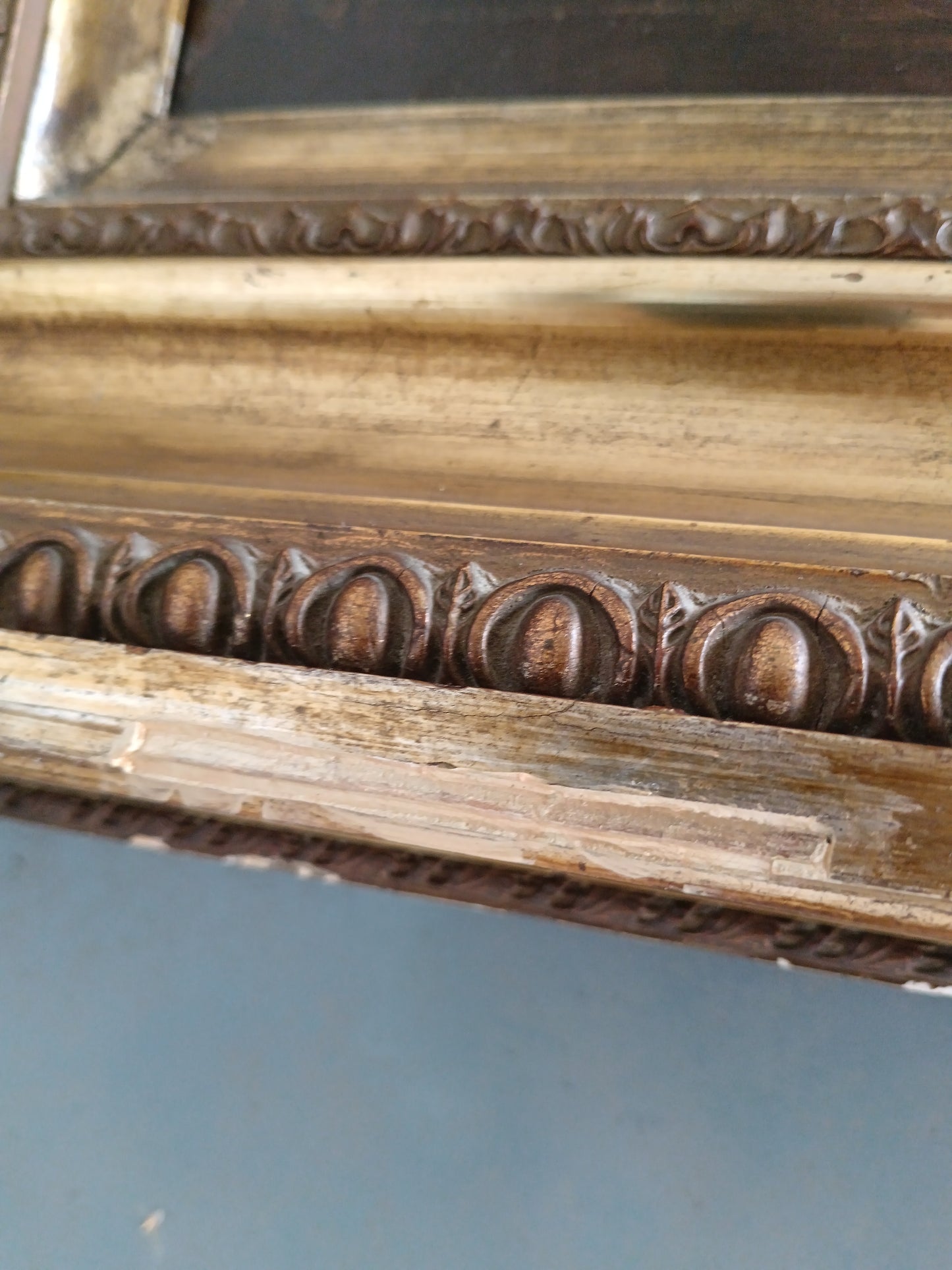 Grande Olio su Tela Paesaggio Romantico Firmato K. Field 1904 Cornice Antica