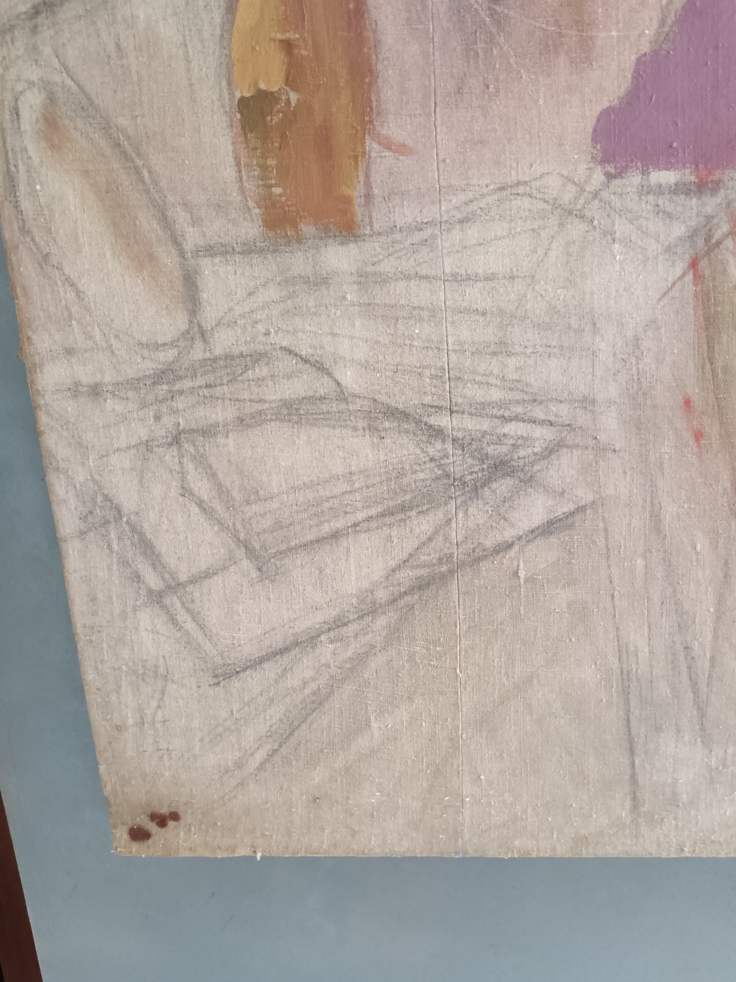 Grande Ritratto Femminile Studio d'Artista Olio su Tela Bozzetto XX Secolo 89x107