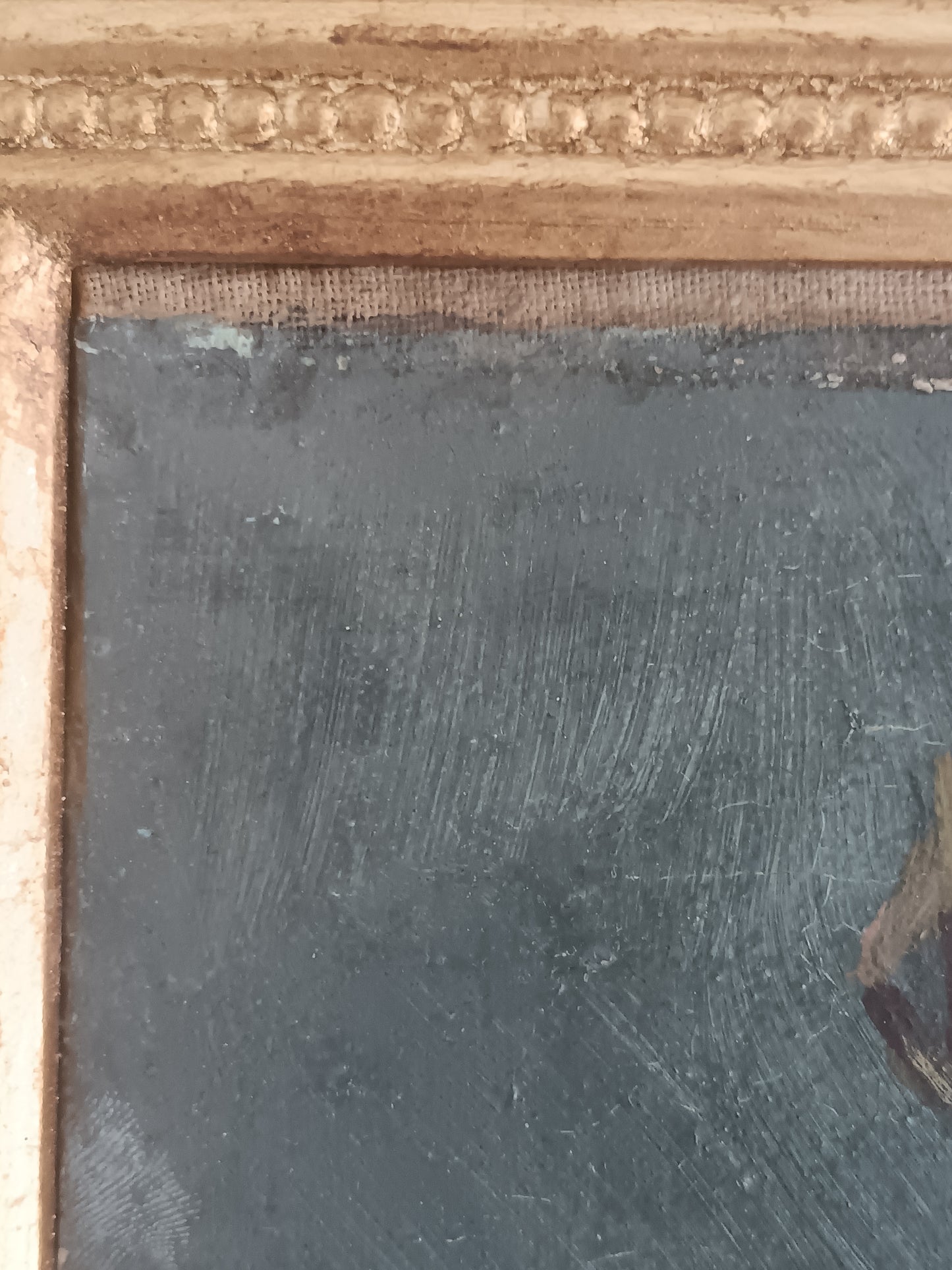 Antico Dipinto Natura Morta Uva Fichi e Funghi Olio Su Tela inizio XX Secolo, Con Cornice Dorata