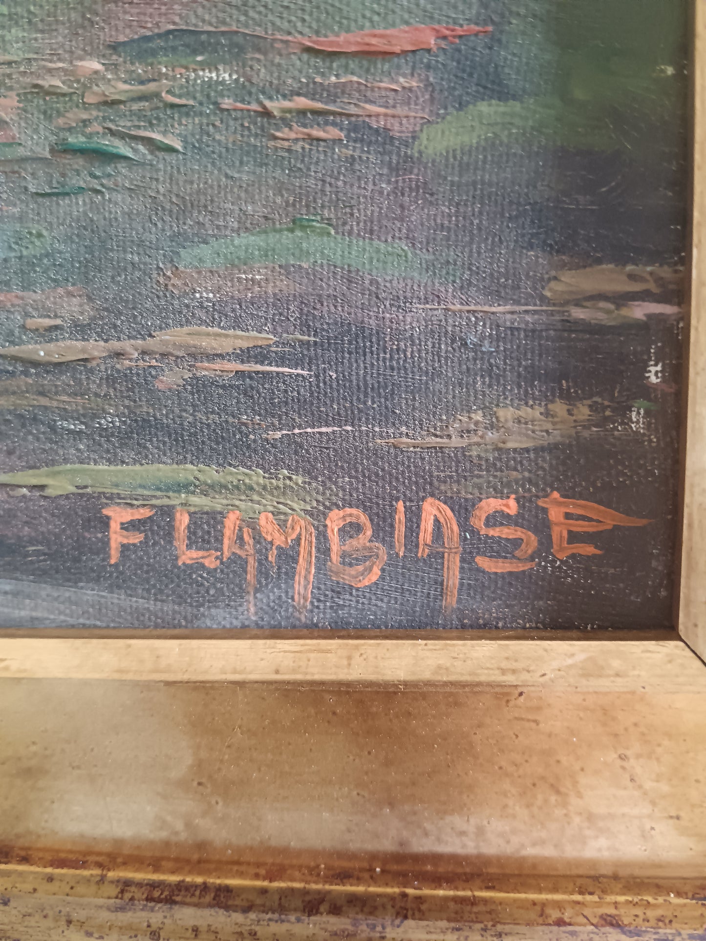 F. Lambiase – Olio Su Tela Paesaggio Roccioso Con Torrente