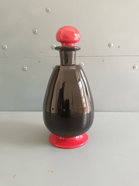 NasonMoretti Archive Revival 1923 Decanter Murano Vetro Soffiato Nero Rosso Design Made in Italy