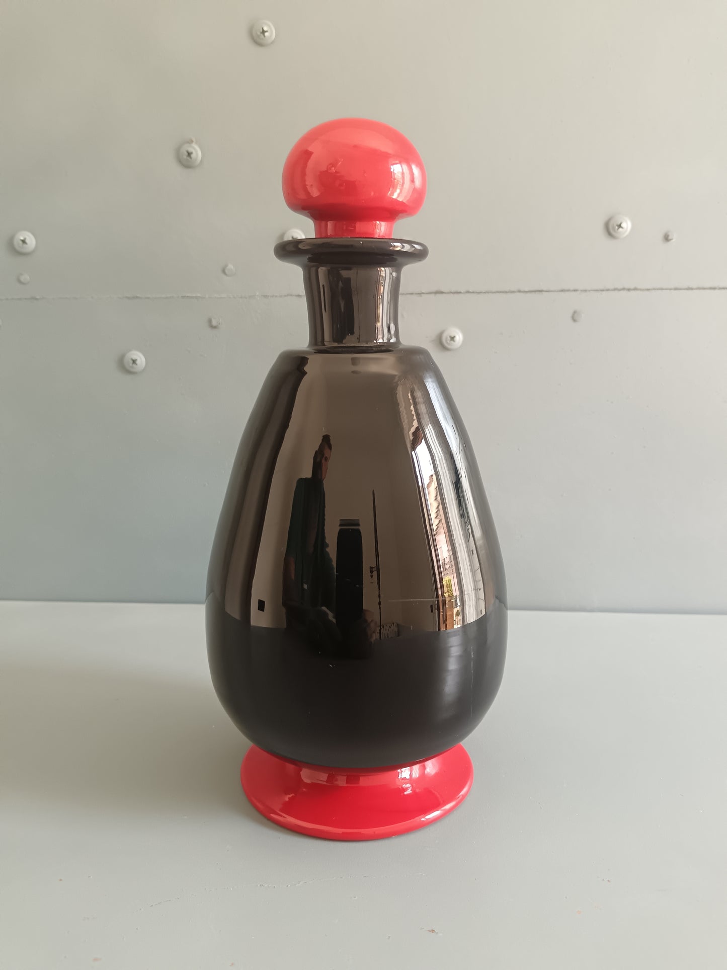 NasonMoretti Archive Revival 1923 Decanter Murano Vetro Soffiato Nero Rosso Design Made in Italy