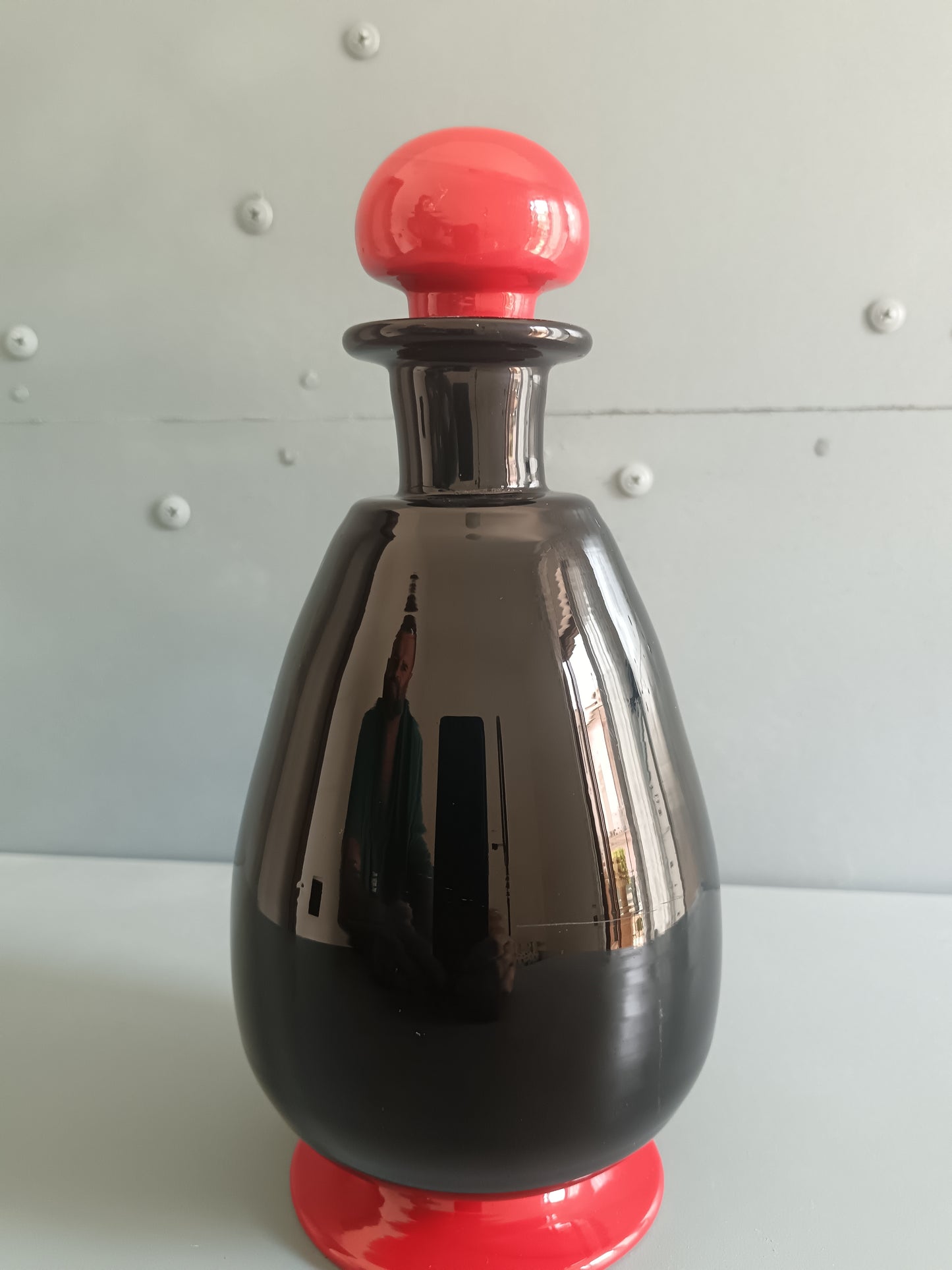 NasonMoretti Archive Revival 1923 Decanter Murano Vetro Soffiato Nero Rosso Design Made in Italy