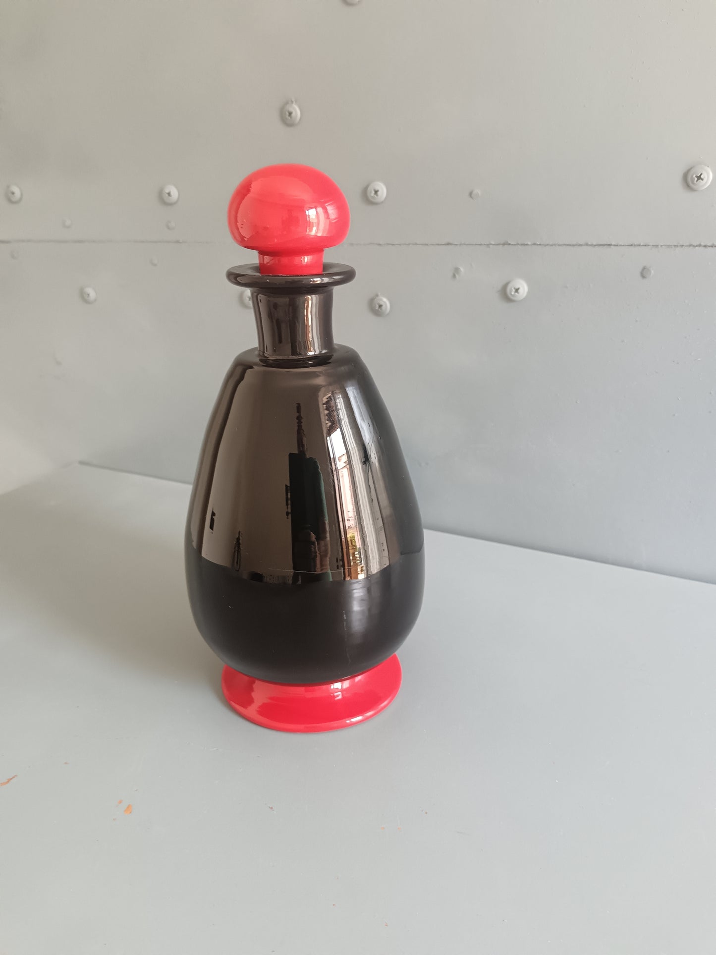NasonMoretti Archive Revival 1923 Decanter Murano Vetro Soffiato Nero Rosso Design Made in Italy